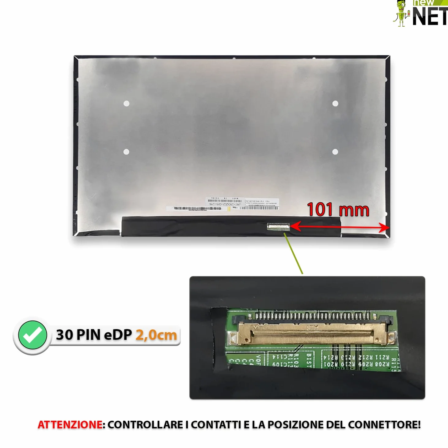 new net Pannello LCD Schermo Display Compatibile con HP ProBook 640 G8 [ 14.0 - Full HD 1920x1080-30pin eDP ]