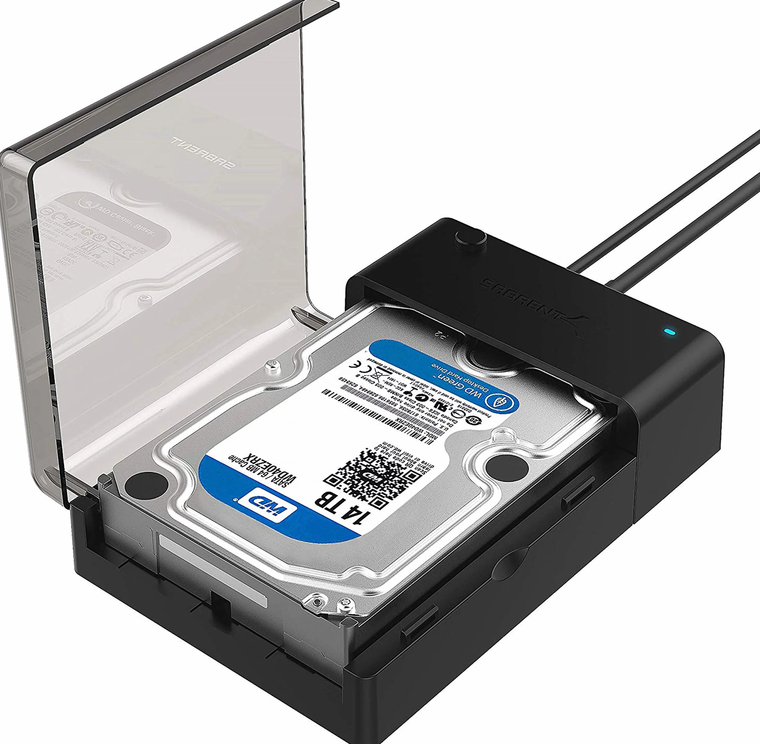 SABRENT Docking Station SSD Hard Disk Esterno HDD 2.5 o 3.5 pollici, USB 3.2 Gen 1 a SATA [Supporta UASP] (EC-DFLT)