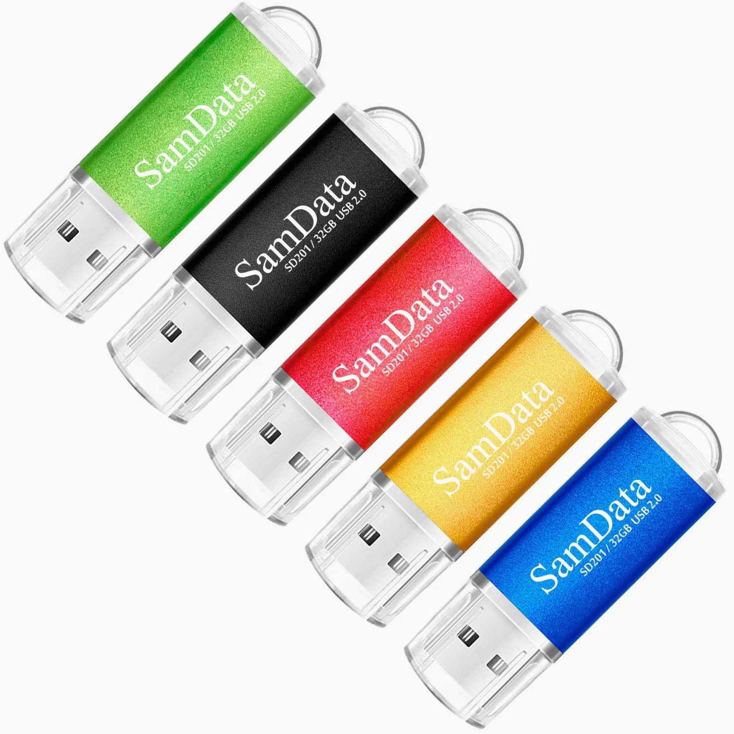 Sumduta 3 confezione da 32 GB USB 2.0 Flash Drive Thumb Drive memory stick Jump Drive zip (3 colori: nero, blu, verde) 32GB Black Blue Green Gold Silver