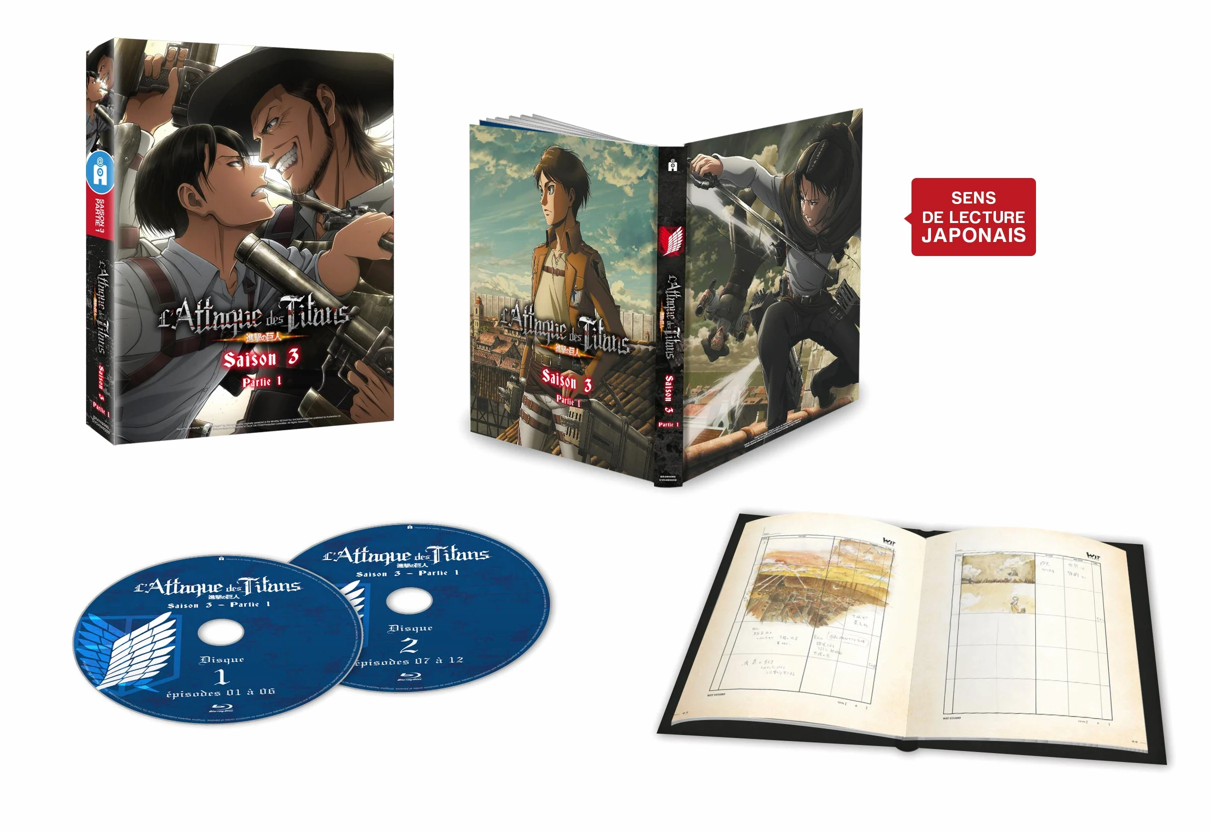 L'Attaque des Titans - Saison 3 Box 1/2 - Edition Collector Bluray