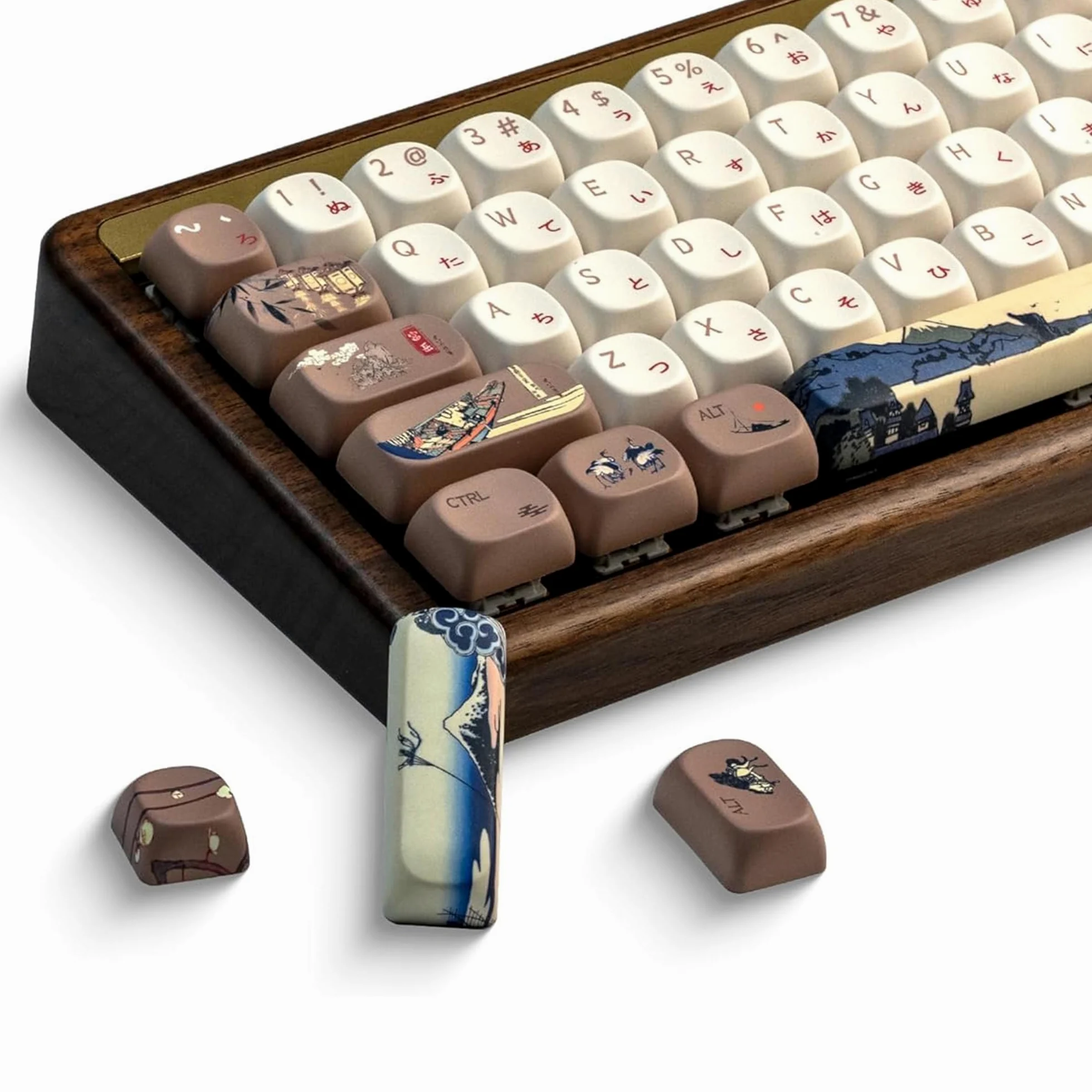 PBT Keycaps 143 tasti carini, copritasti a sublimazione del colore Set di copritasti personalizzati profilo MOA per tastiere meccaniche Cherry Gateron MX Swithes caffè