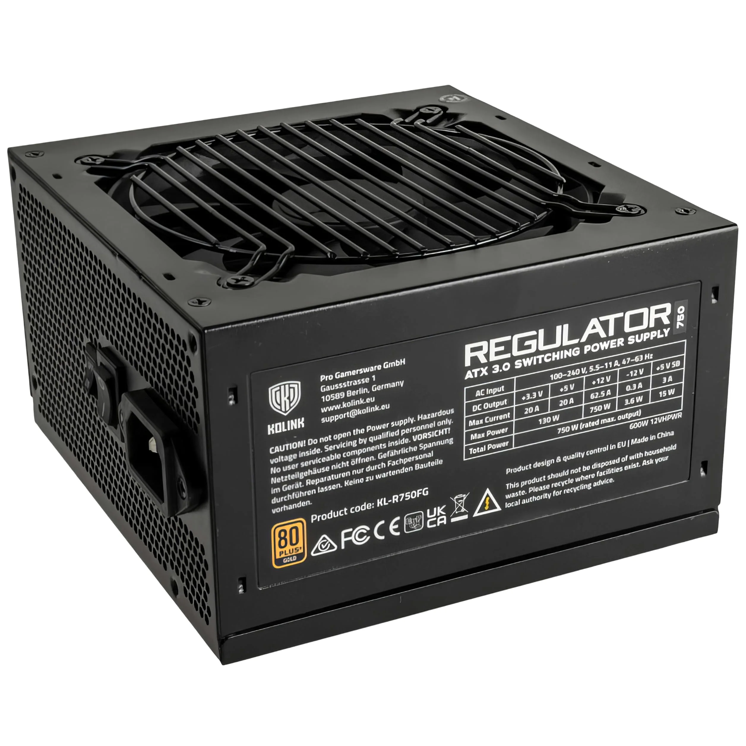 Kolink Regulator 80 PLUS Gold Netzteil, ATX 3.0, PCIe 5.0, modular - 750 Watt