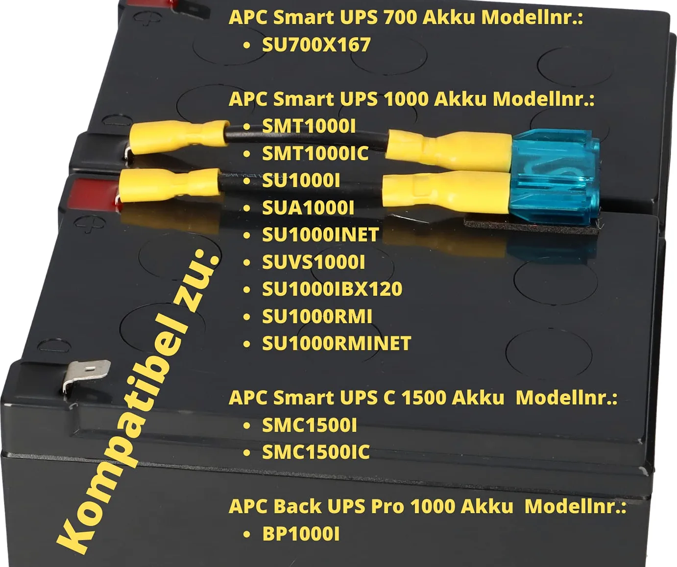 Batteria di ricambio compatibile per APC RBC6, APC Smart UPS 700, 1000, 1500 e Back UPS Pro 1000