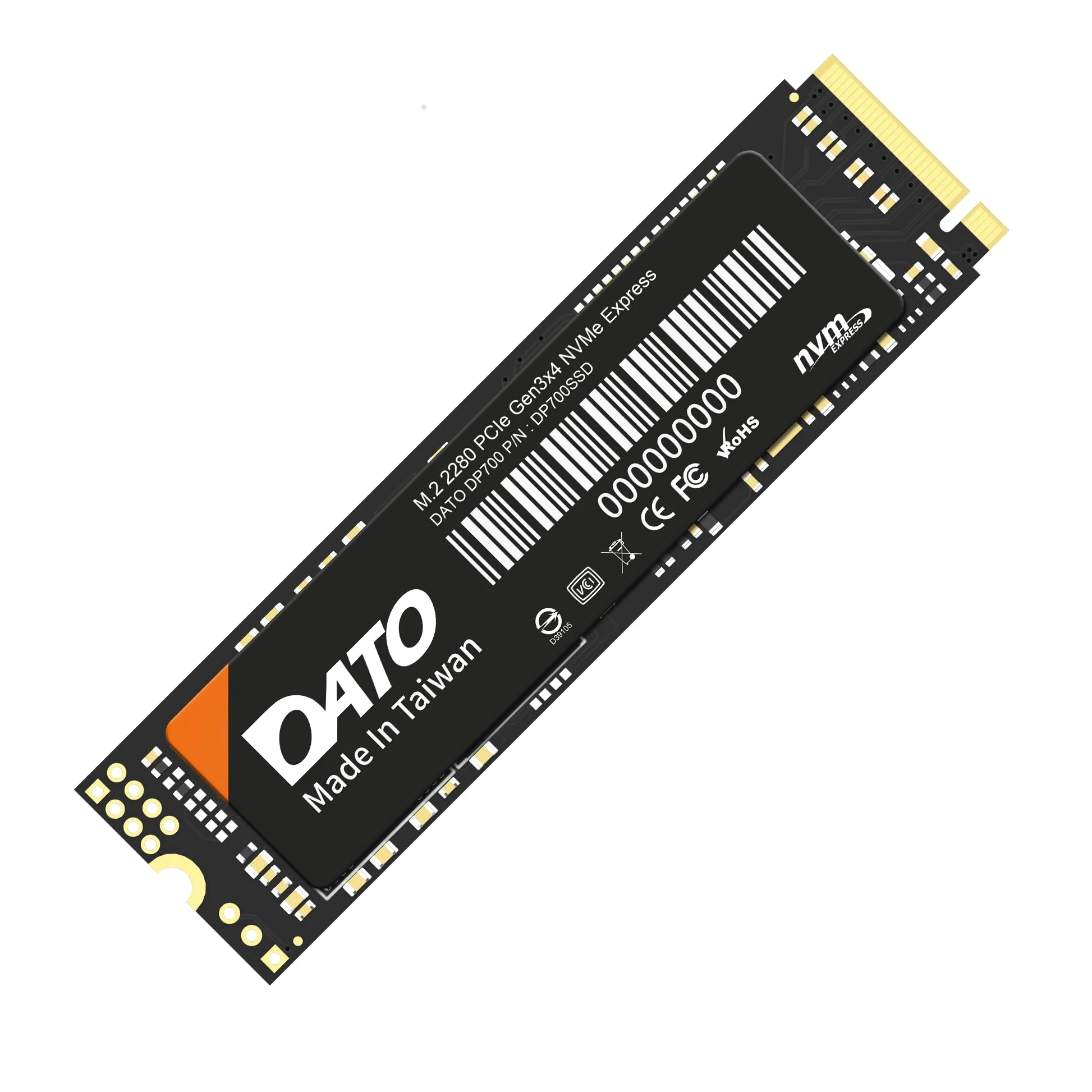 DATO Unità a stato solido interna SSD M.2 2280 PCIe Gen3x4 NVMe da 512 GB, fino a 2500/1700 MB/s, serie DP700