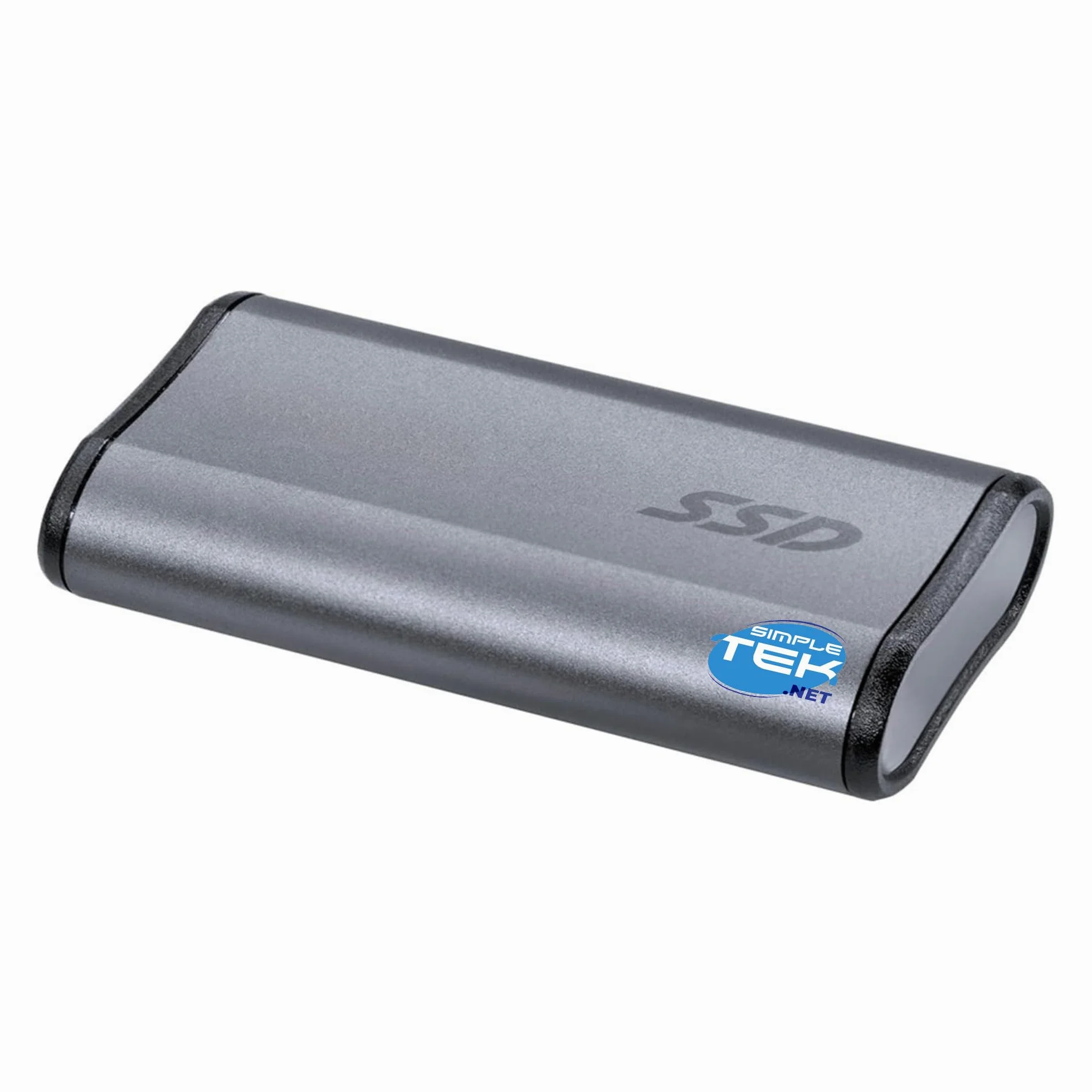 SIMPLETEK - Mini SSD Esterno Portatile 500 GB Grigio - USB 3.1, Cavo adattatore da USB-C a USB-A e Foro Portachiavi