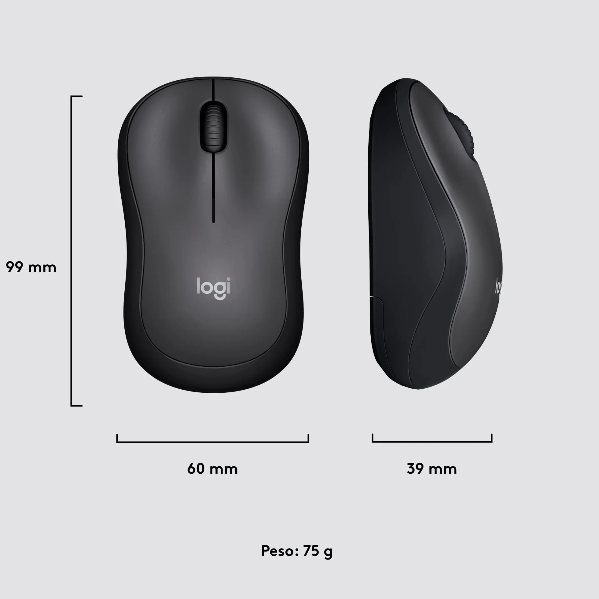 Logitech M220 SILENT Mouse Wireless, 2,4 GHz con Ricevitore USB, Tracciamento Ottico 1000 DPI, Durata Batteria di 18 Mesi, Ambidestro, Compatibile con PC, Mac, Laptop - Grigio