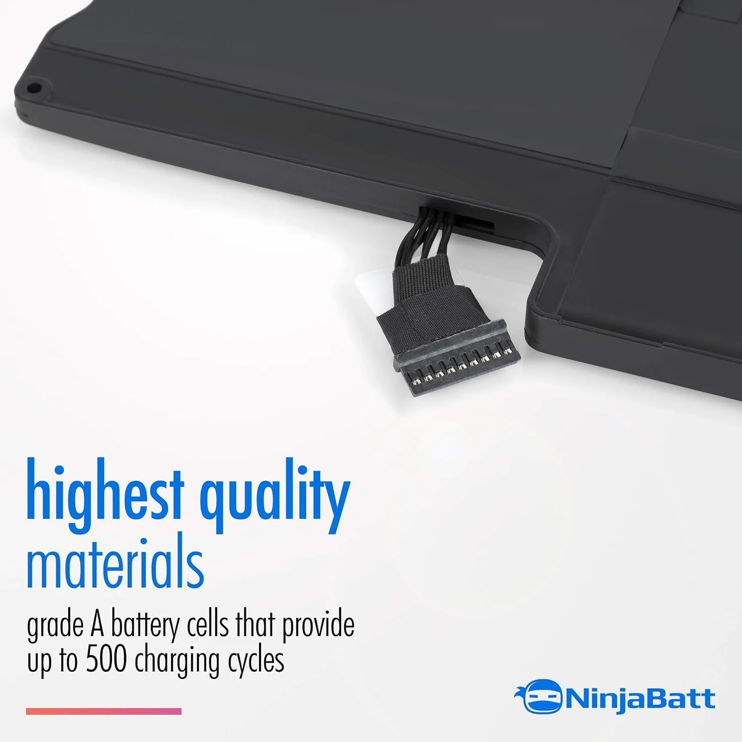 NinjaBatt Batteria A1466 per Apple MacBook Air 13″ (Metà 2012, Metà 2013, Inizio 2014, Inizio 2015, 2017) A1369 (Versione Fine 2010, Metà 2011) A1496 A1405 A1377 [7160mAh/54.4Wh/7.6V]