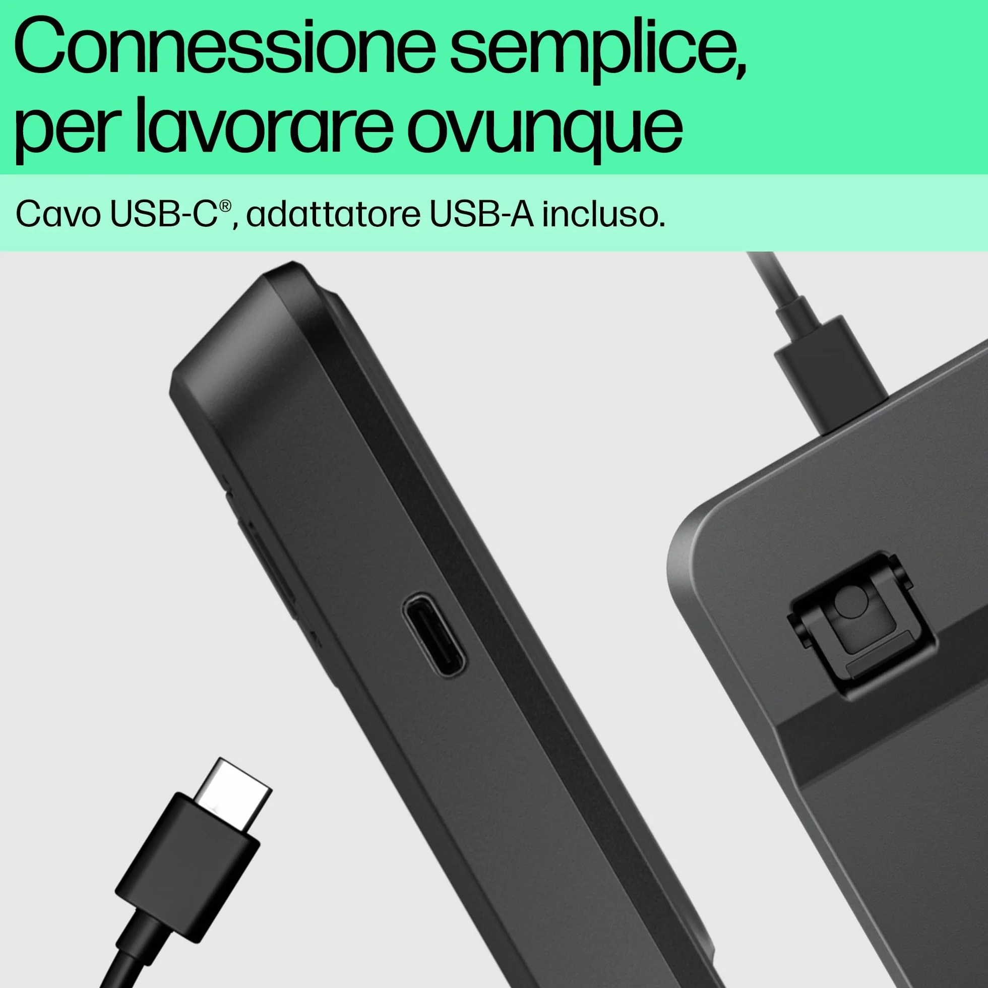 HP 400 Tastiera Cablata, Connessione tramite USB-C e con Adattatore USB-A, Qwerty, 12 Tasti Programmabili, Retroilluminazione, Compatibile con Windows 10 e 11, Chrome OS, MacOS, Nera