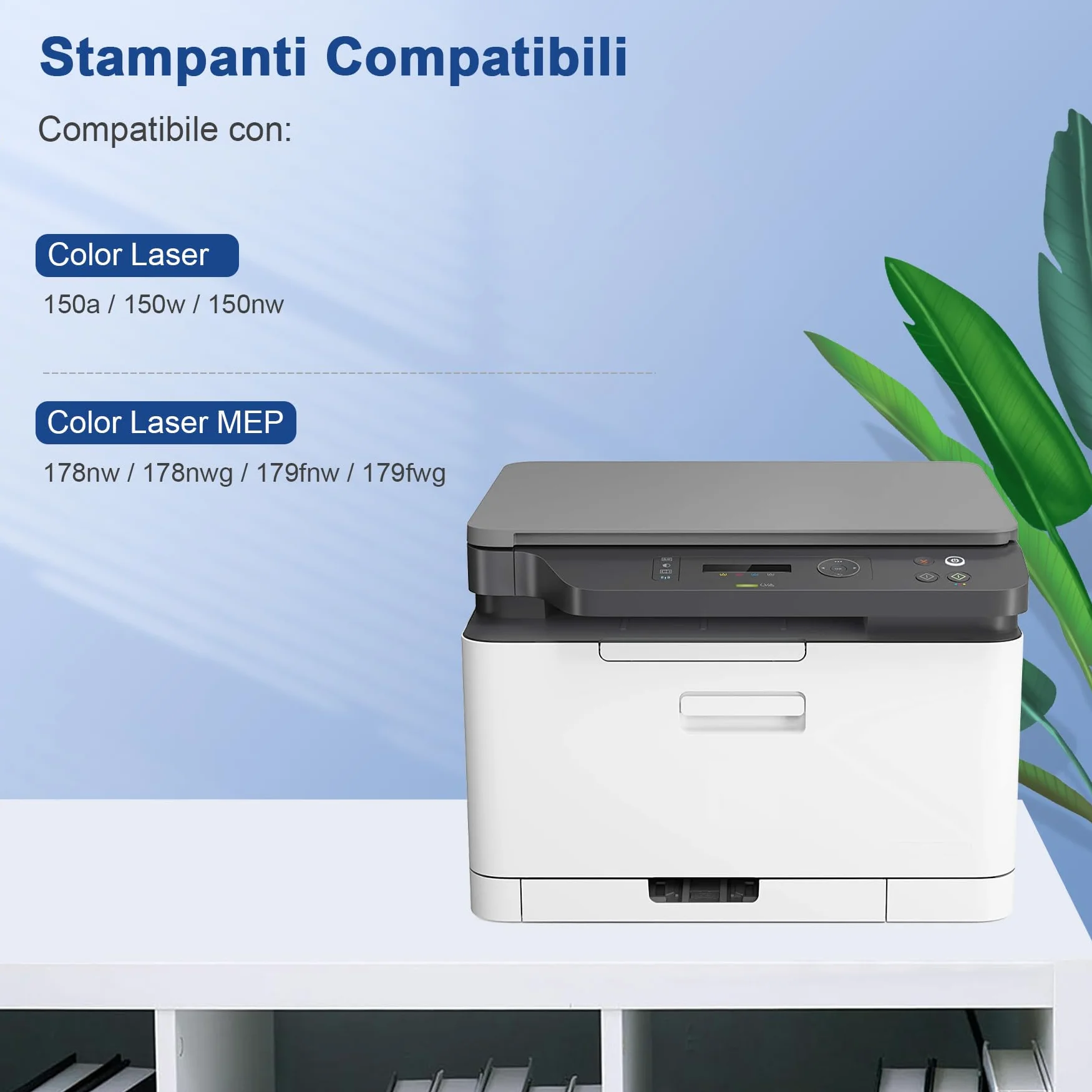 Palmtree 117A Toner Compatibile per HP Color Laser 150nw MFP 179fnw 179fwg 150a 178nw 178nwg Pack da 4