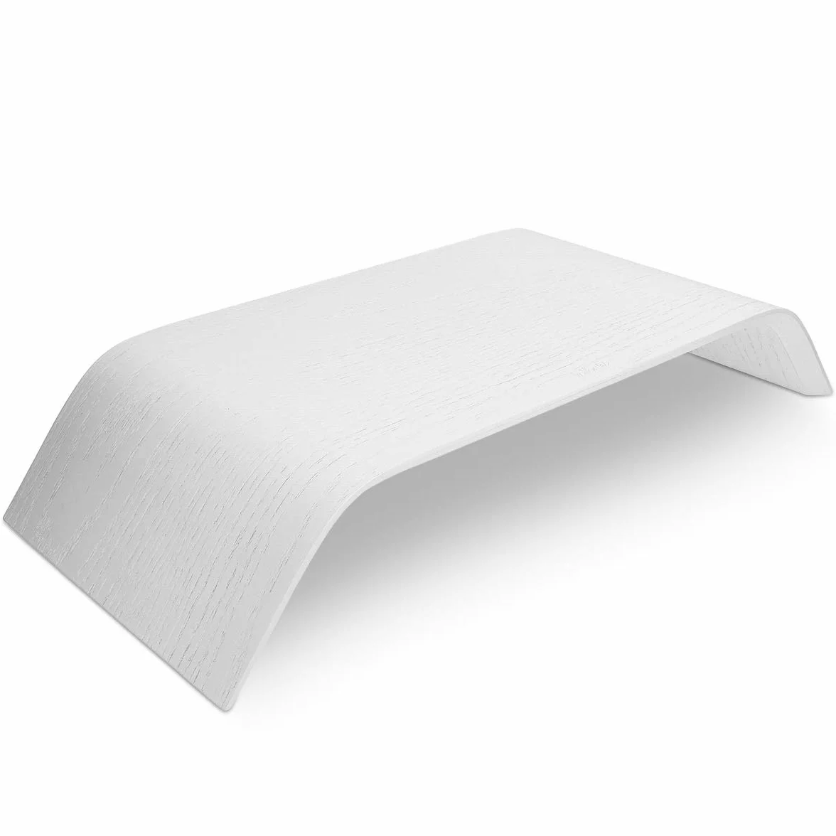 kalibri Supporto per Monitor Universale - Stand in Legno per Schermo PC Computer TV - Base da scrivania Rialzo per Notebook Portatile iMac - Bianco