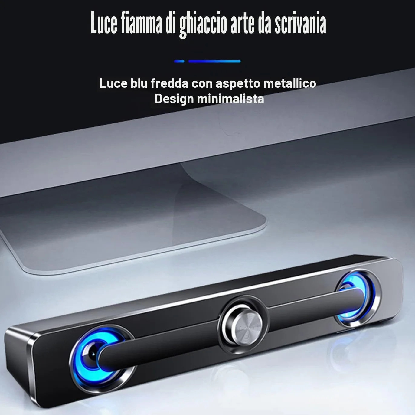 Soundbar per PC/Laptop,Casse PC,Altoparlante da Gioco Con Fantastiche Luci LED,Alimentazione USB, Jack da 3,5 mm, Altoparlanti PC per Computer, Mobile, Tablet,laptop