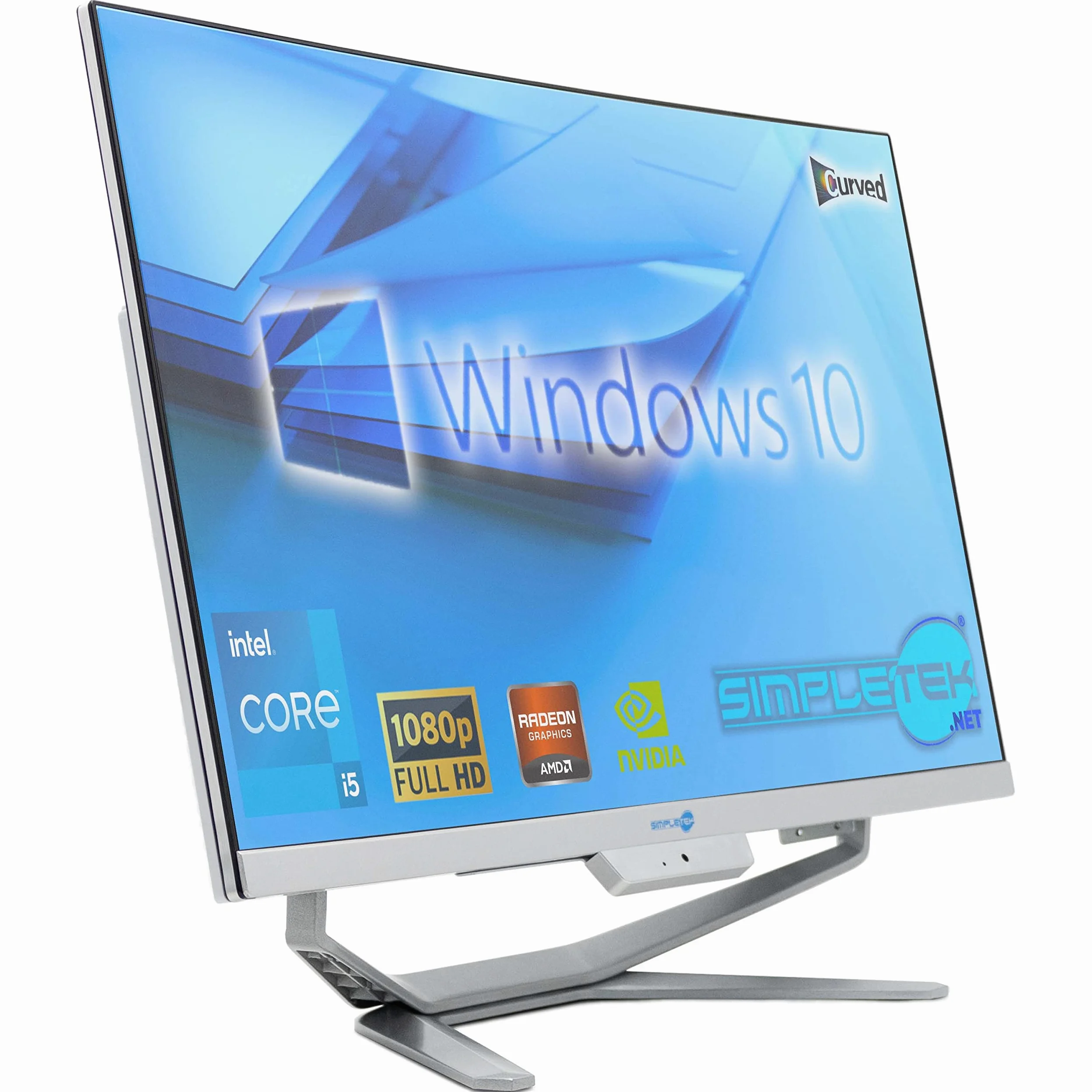 SIMPLETEK - All in One i5 10° Gen AiO 24" Windows 10 Pro 16GB RAM SSD 240GB con GPU GT730 4GB WiFi6 + BT 5.2 + Webcam | Ideale per Editing/Gaming
