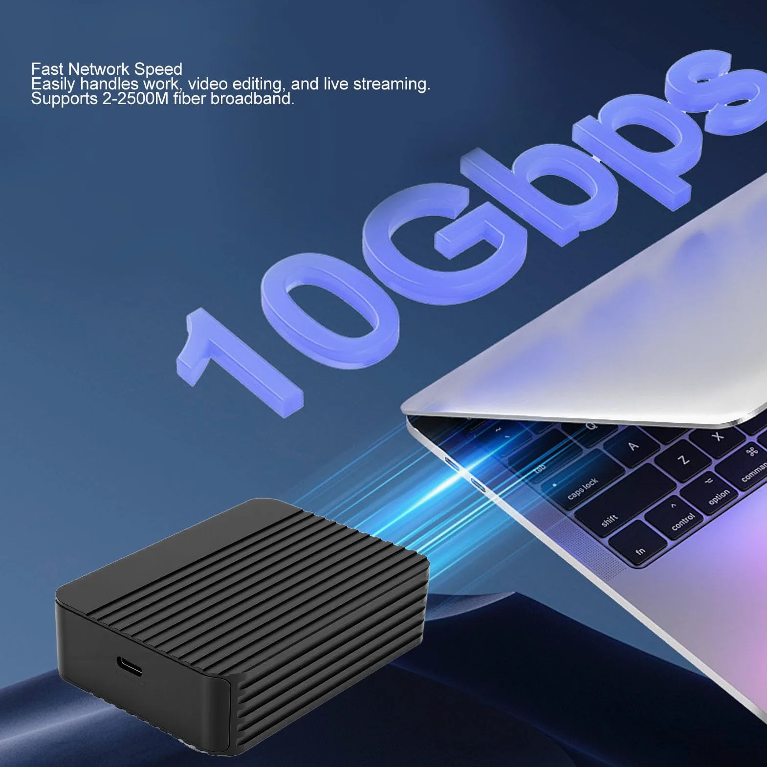 Adattatore Ethernet da 10 Gb, Porta USB4 a RJ45 Ad Alta velocità Supporta 10 Gbps 5 Gbps 2,5 1 100 Mbps, con Controller Principale Intelligente, per Dispositivi OS X 3 4