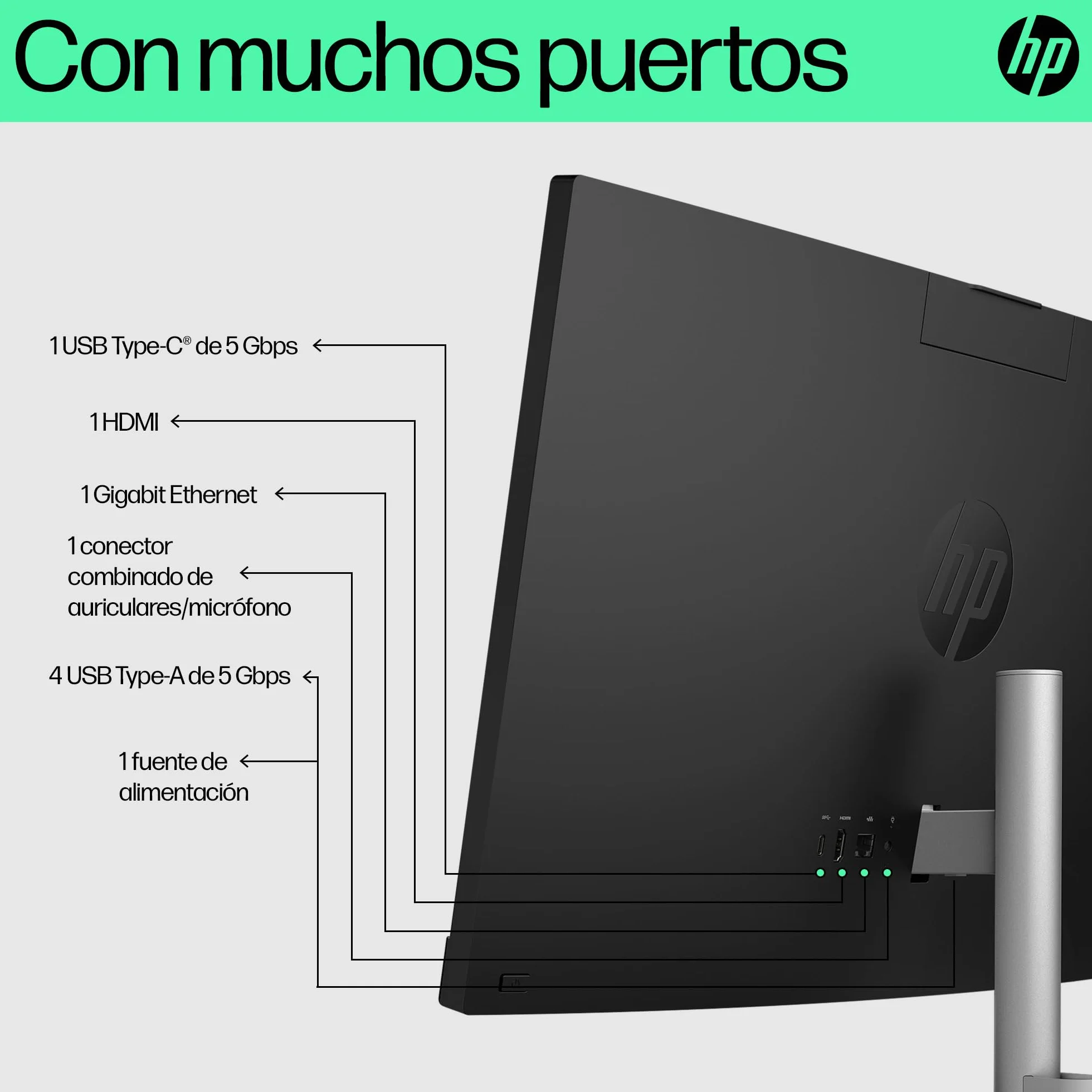 HP All-in-One 24-cr0101ns Computer desktop 23,8" FHD Intel Core i3-N300 8 GB RAM 512 GB SSD Intel UHD Graphics Windows Black Tastiera QWERTY spagnola