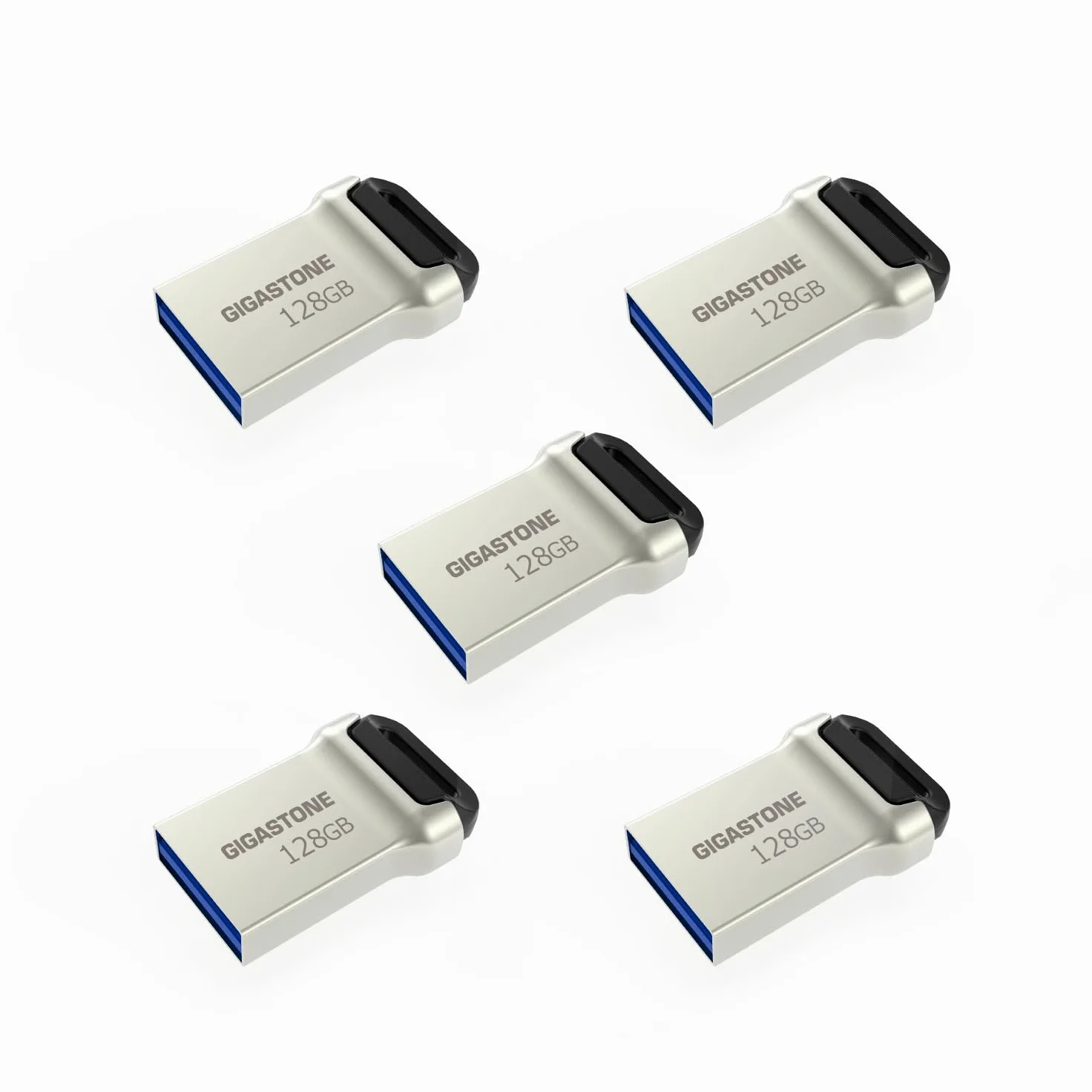 GIGASTONE 128GB Nano Chiavetta USB Flash (Confezione da 5) Z90 USB 3.2 Gen 1, 120MB/s Alta Velocità, Mini, Design Metallo, Archiviazione e backup per PC, Mac, TV, Auto, USB 2.0/3.0/3.1 Compatibile