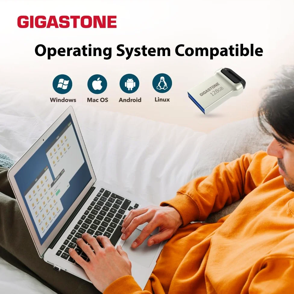 GIGASTONE 128GB Nano Chiavetta USB Flash (Confezione da 5) Z90 USB 3.2 Gen 1, 120MB/s Alta Velocità, Mini, Design Metallo, Archiviazione e backup per PC, Mac, TV, Auto, USB 2.0/3.0/3.1 Compatibile