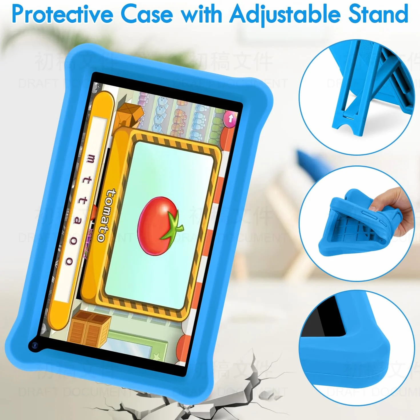 Tablet per Bambini 7 Pollici 8GB RAM 64GB ROM (TF CARD 128GB) Google Certificated Wifi Tablet PC con Custodia Protettiva Antiurto