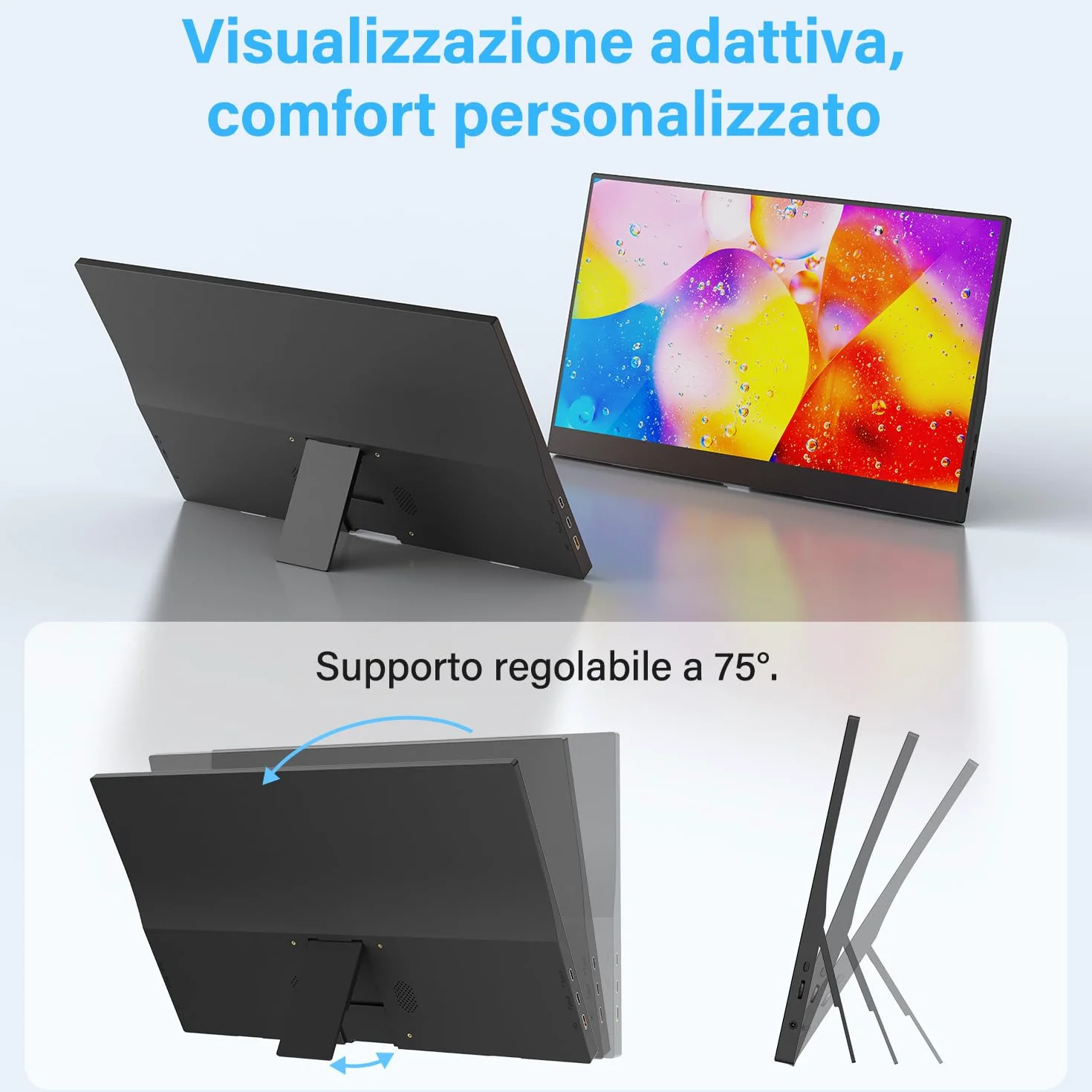 MAGICRAVEN Monitor Portatile 15,6 Pollici 1080P FHD IPS Schermo Portatile PC, Portable Monitor USB C HDMI Monitor Portatile per Laptop/PC/Mac/Telefoni/Switch con Supporti Plug e Play