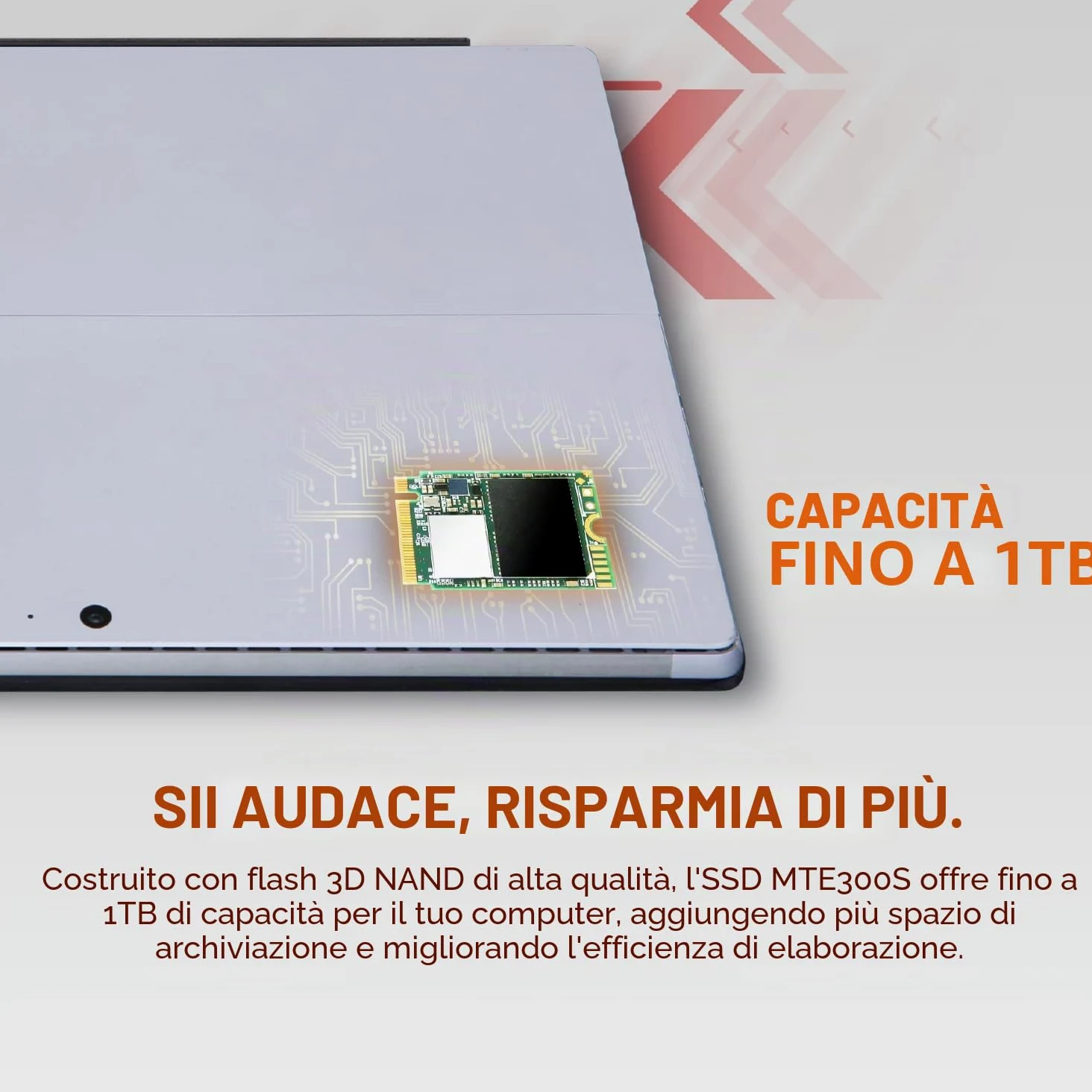 Transcend MTE300S 256 GB NVMe PCIe Gen3 x4 M.2 2230 unità Interna a Stato Solido (SSD) 3D TLC NAND (TS256GMTE300S)
