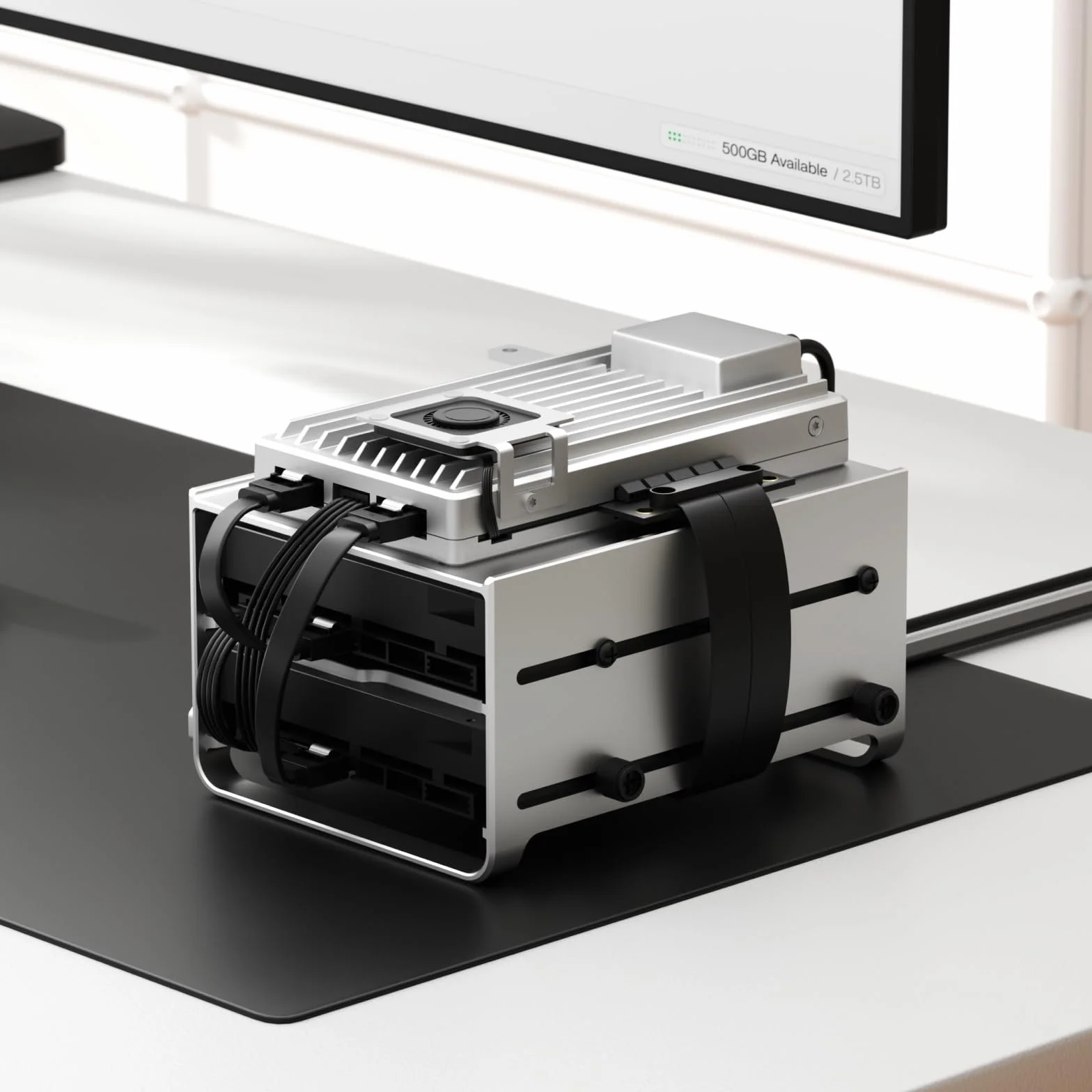 ZimaBoard 2-Bay HDD Rack Tray per ZimaBoard 2, Staffa di montaggio per due dischi rigidi da 3,5", Lega di alluminio, Telaio NAS / Server domestico compatto, Installazione semplice