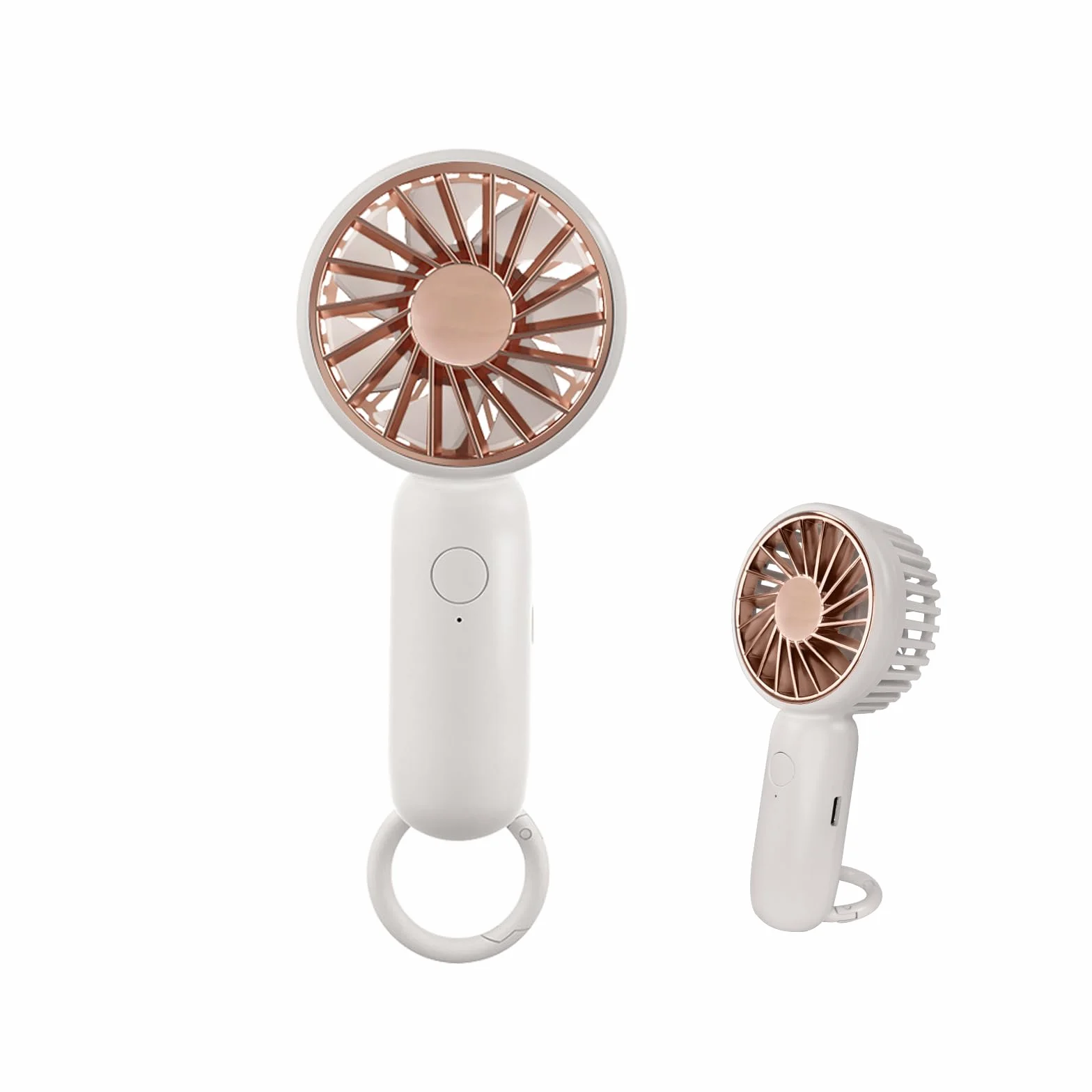 Jsdoin Mini ventilatore portatile, potente ventilatore desktop con fibbia, ventilatore USB leggero, adatto a donne alla moda, uomini, interni ed esterni (White)