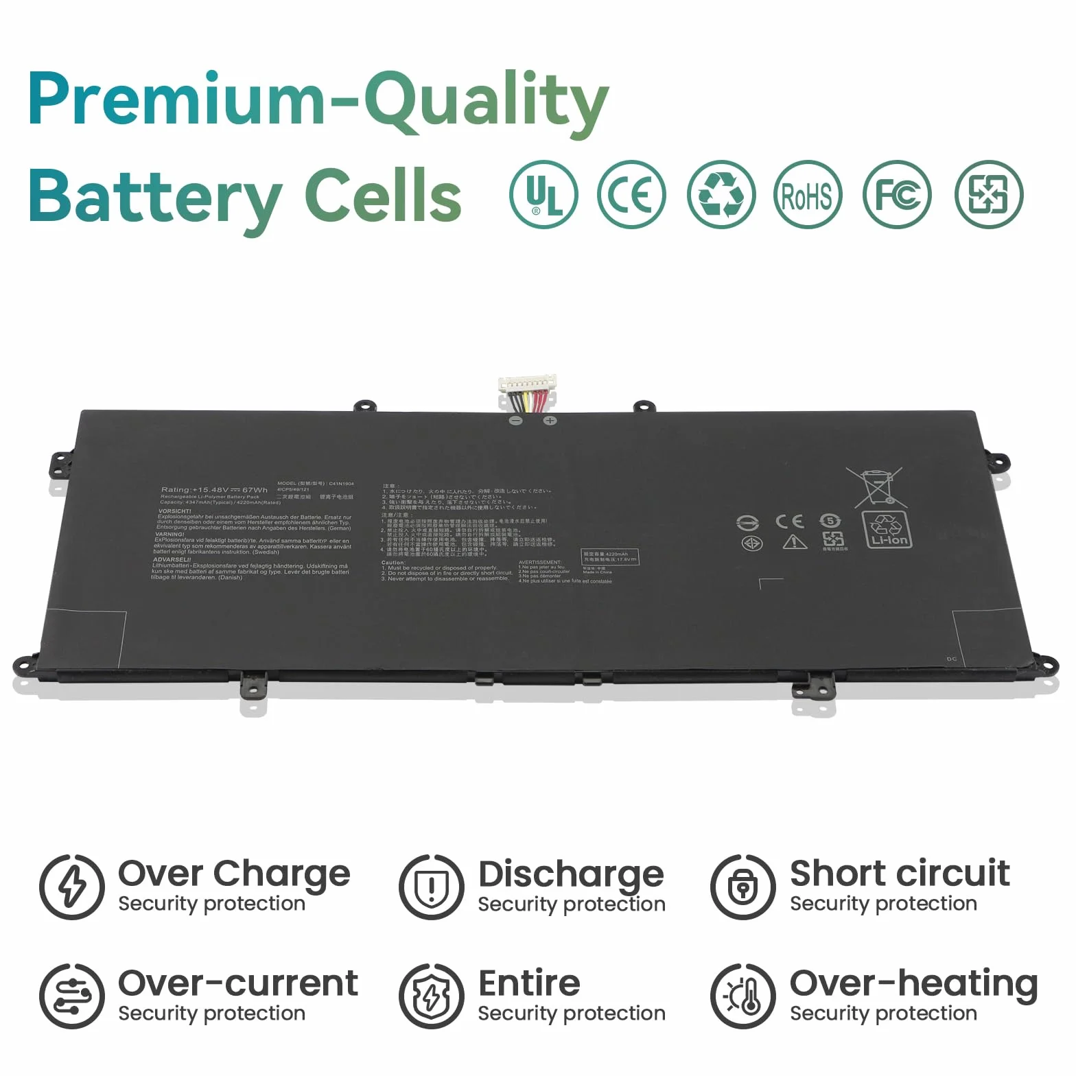 C41N1904 Laptop Batteria per Asus Zenbook Flip 13 14 UX363EA UX363JA UX393EA UX393JA UX325EA UX325JA UX425EA UX425JA UM425IA X435EA BX325EA BX325JA UM325SA UM325UA S UX371EA VivoBook S14 S435 S435EA