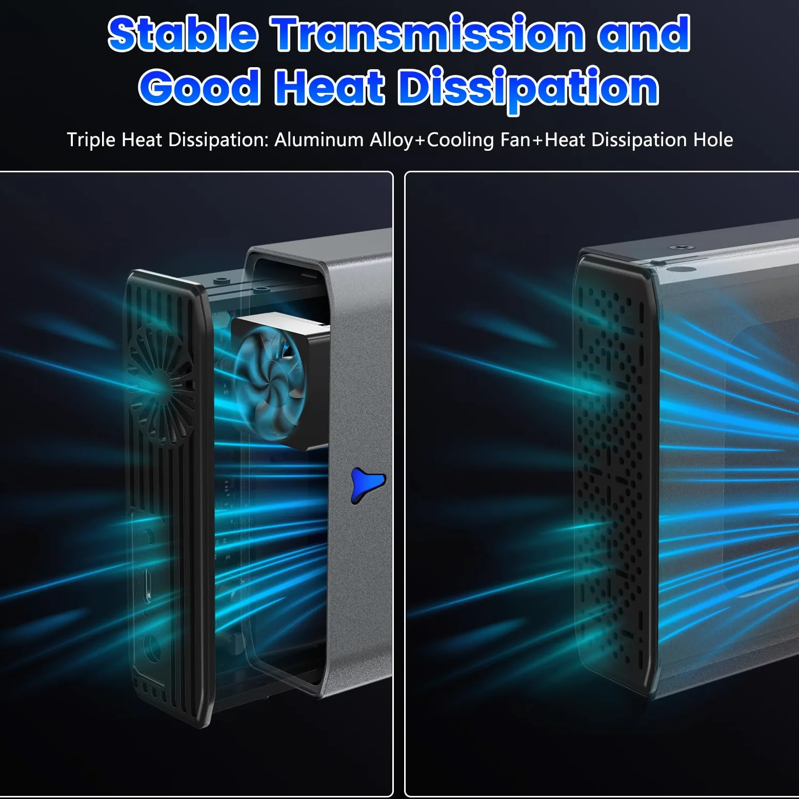 Adattatore da SAS a USB 3.0, docking station per disco rigido SAS per SSD HDD da 2,5/3,5", alloggiamento esterno senza attrezzi con adattatore di alimentazione 12 V/2 A e ventola di raffreddamento
