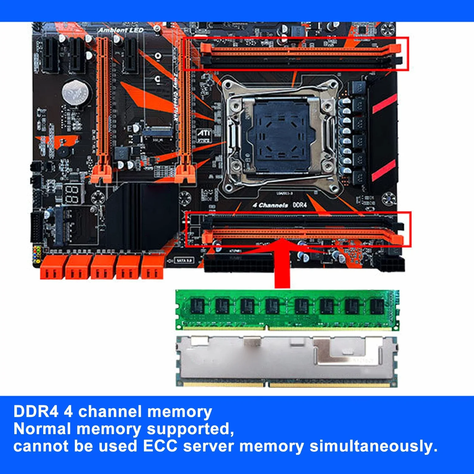 PC Motherboar, ad alta velocità LGA 2011 scheda madre 5 slot PCIe per la sostituzione