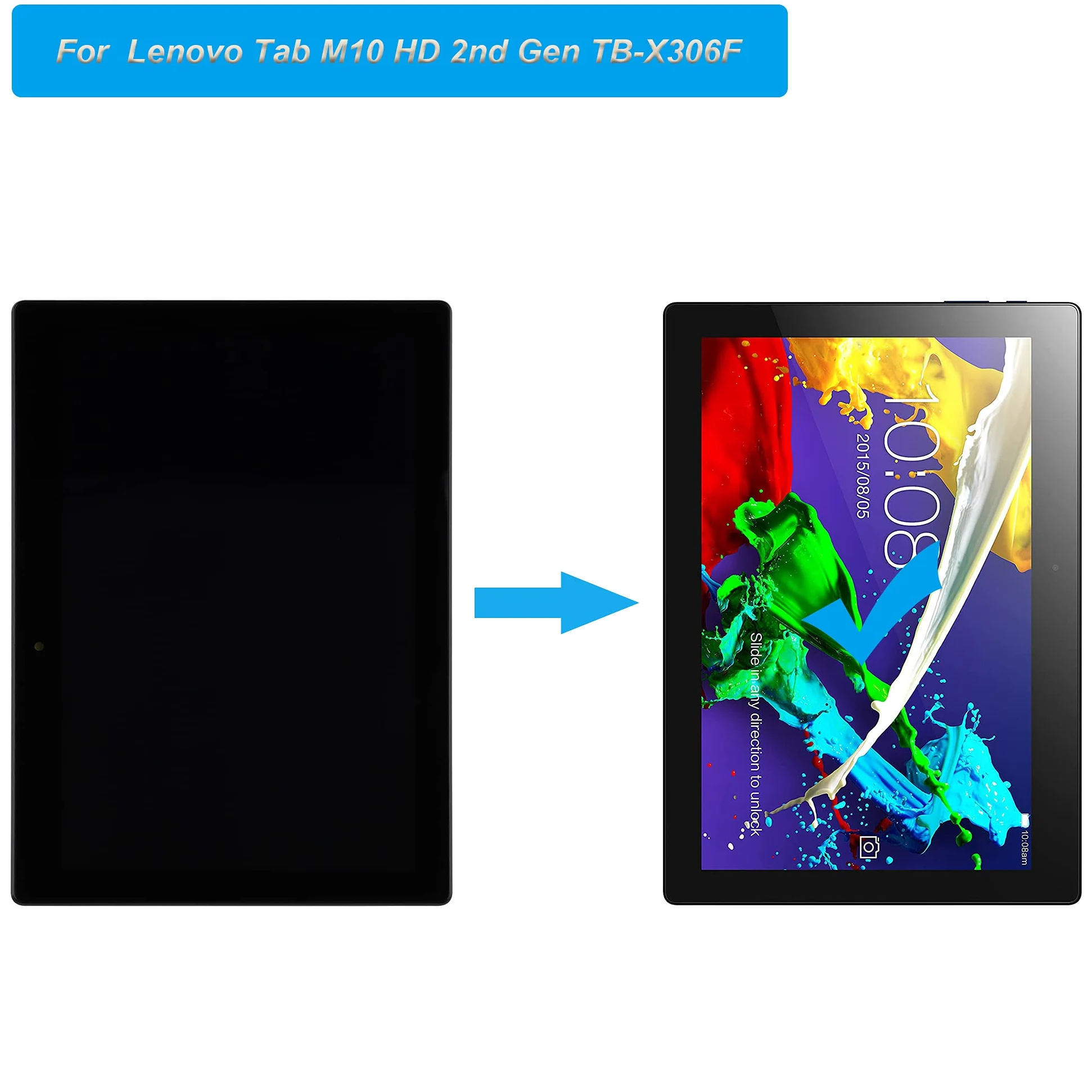 Nuovo display di ricambio compatibile con Lenovo Tab M10 HD 2nd Gen TB-X306F,TB-X306X,TB-X306V 10.1" LCD Display Touch Screen Assembly with Tools