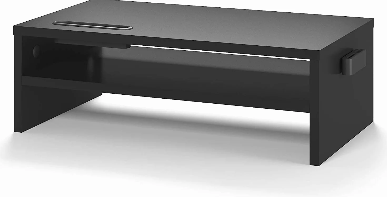 BONTEC Supporto Monitor Legno Scrivania 2 Livelli W420 x D235 x H142mm Ergonomico