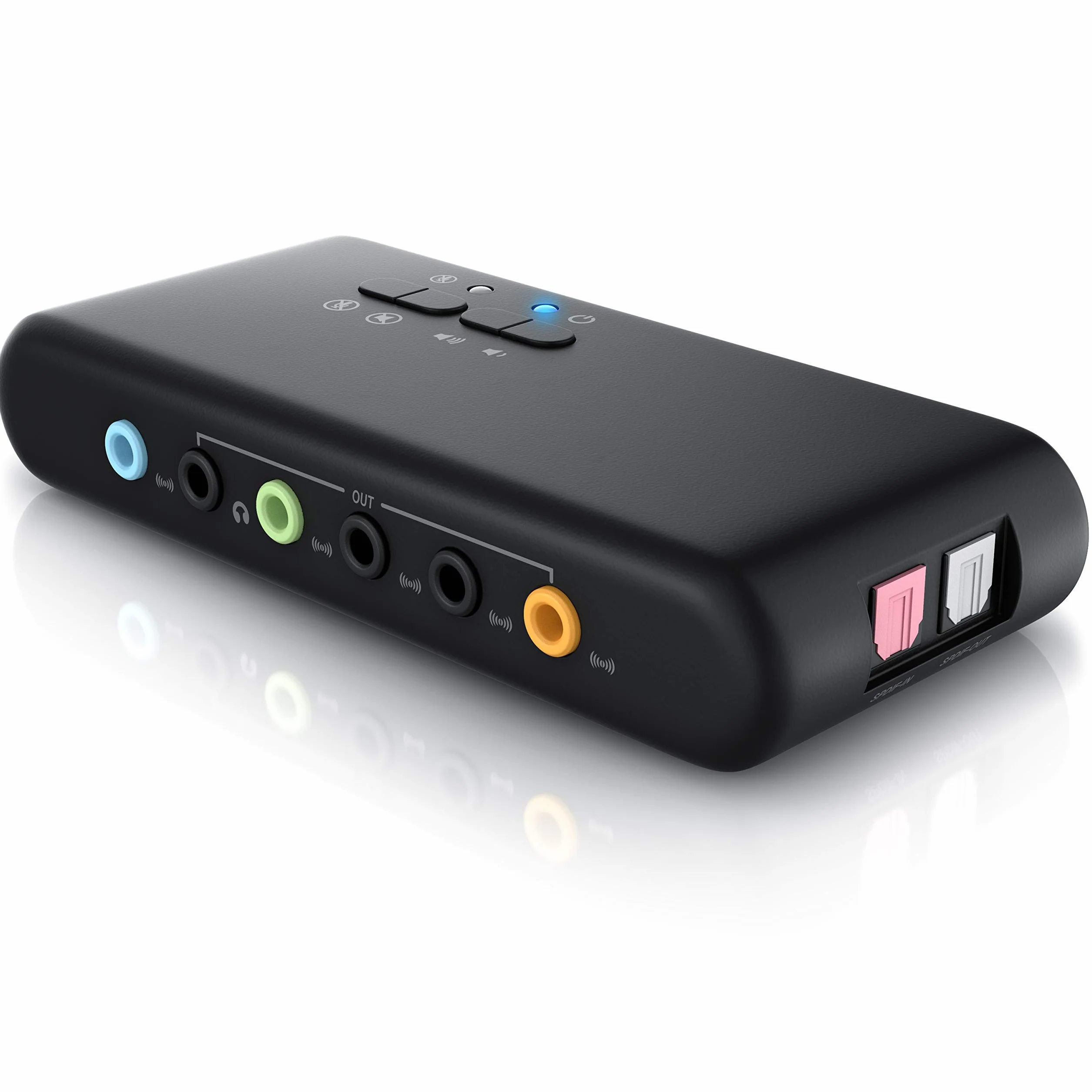 CSL - Scheda audio USB esterna DTS Dolby 7.1 compatibile Win 8 uscite - 2 x MIC IN - Registrazione e riproduzione contemporanea - 1x SPDIF IN e OUT - LINE IN e LINE OUT Jack da 3,5mm