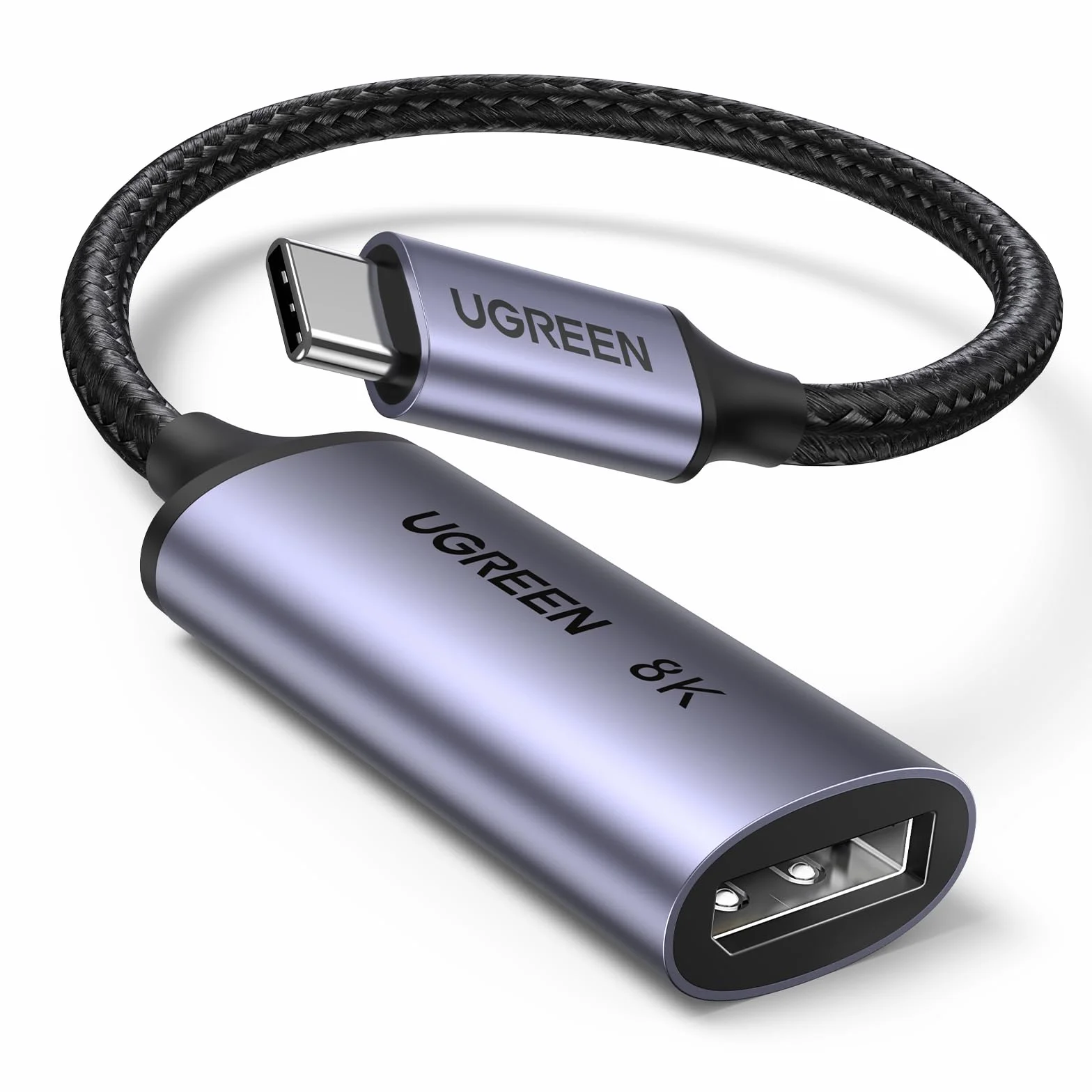 UGREEN Adattatore USB C a DP1.4 8K 60Hz 4K 240Hz Thunderbolt a DisplayPort HDR VRR Dolby Compatibile con iPhone 17 Pro Max Air Galaxy S24 Mac mini M4/M4 Pro MacBook M4 Pro Max iPad Pro Air Surface