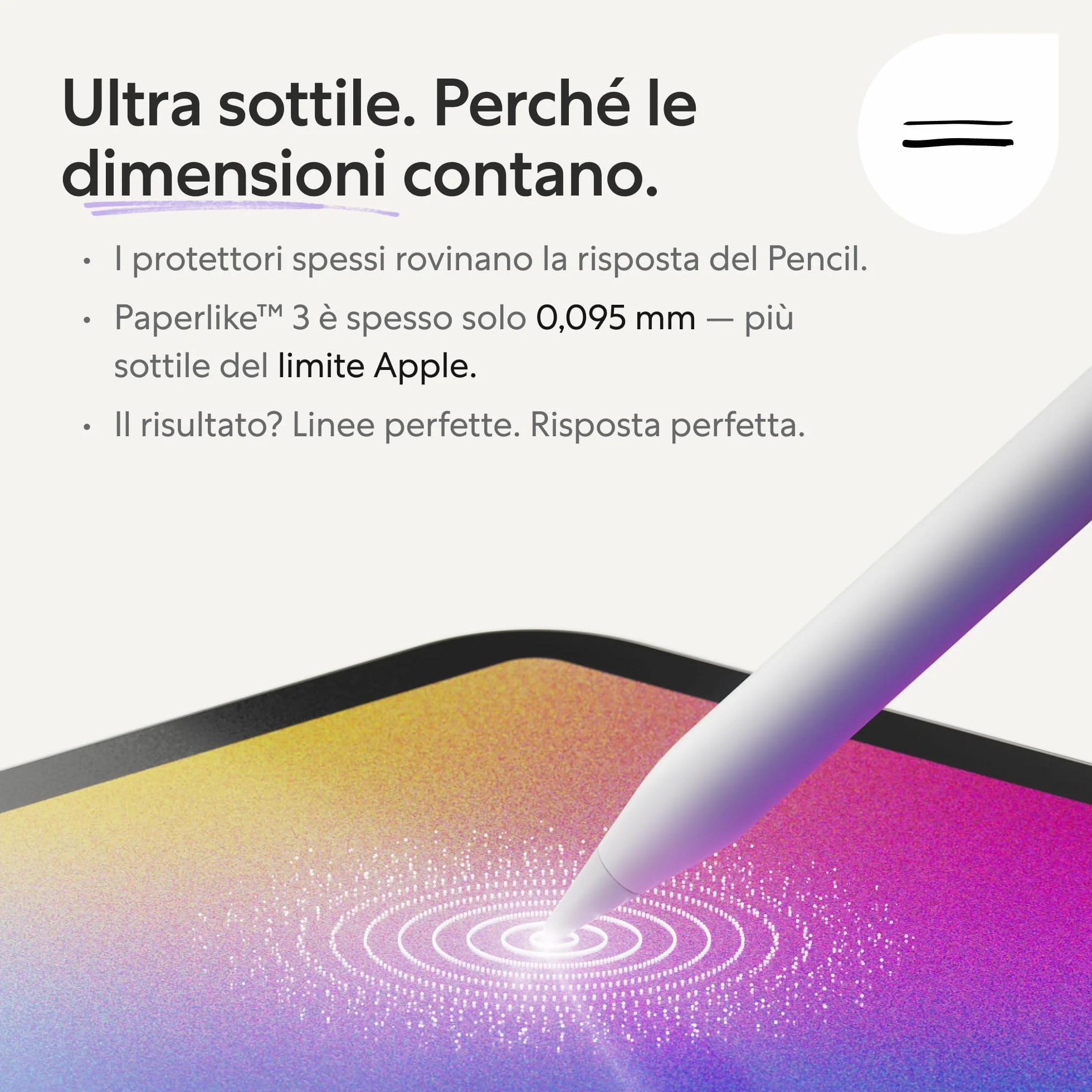 Paperlike® 3 Proteggi Schermo per iPad Air 13 pollici M4 M3 M2 & iPad Pro 13 pollici M5 M4 – Vera Sensazione Carta, Installazione Anti-bolle, Protegge Punta Pencil