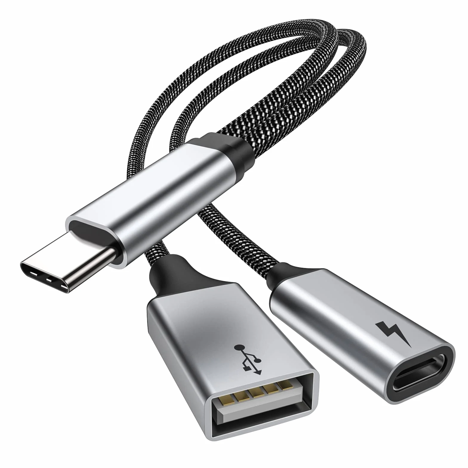 MOGOOD Adattatore da USB C a USB con ricarica Tipo C, splitter OTG Tipo C con ricarica rapida PD da 60W compatibile per Galaxy S22,Switch, Google Chromecast con Google TV,Pi-KVM,stampante 3D