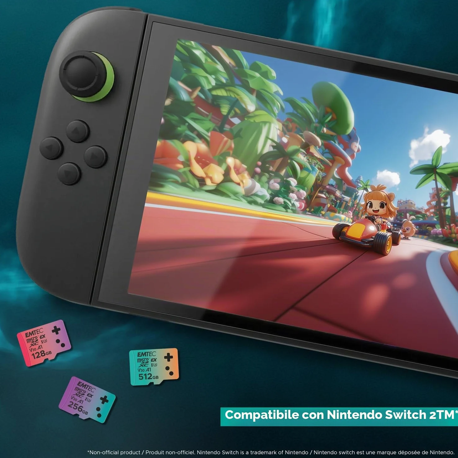 EMTEC, Scheda MicroSDXC 512 GB UHS-I U3 V30 A1 Express Gaming, compatibile con Nintendo Switch 2, ad alta velocità fino a 880 Mbps, archiviazione estesa, ideale per videogiochi e applicazioni