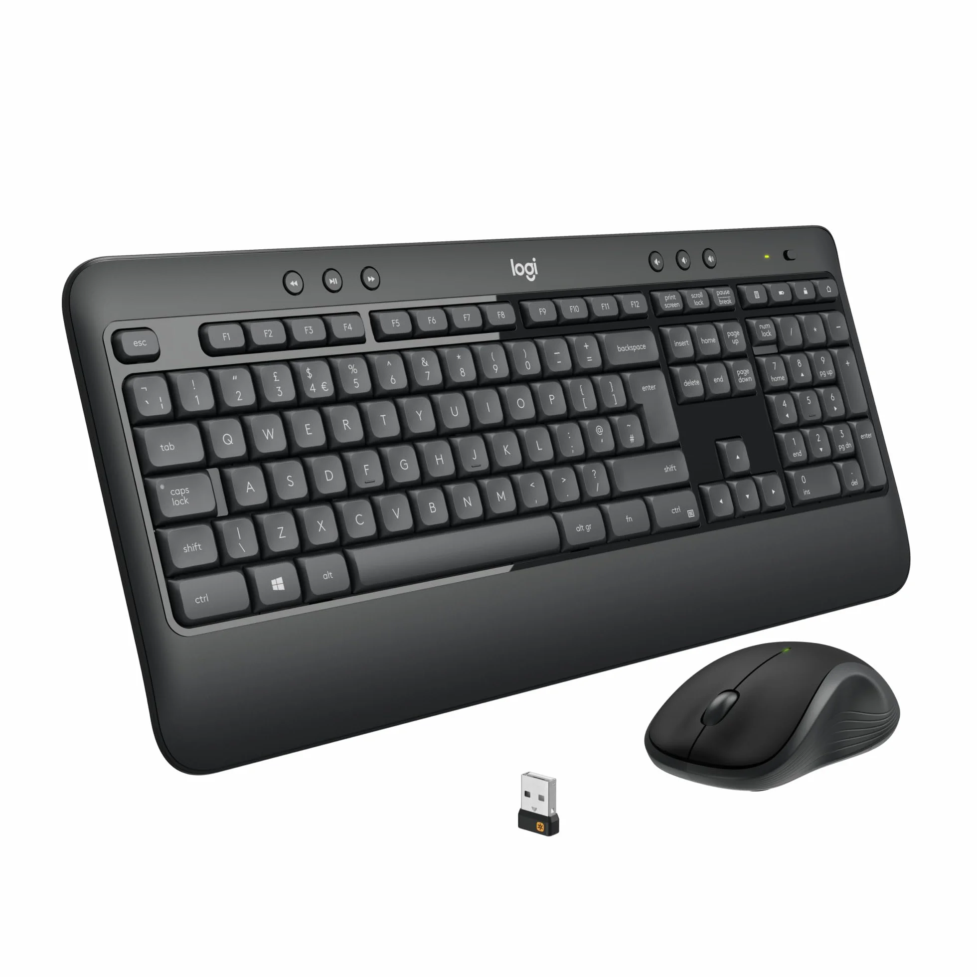 Logitech MK540 Advanced Combo Tastiera e Mouse Wireless per Windows, Ricevitore USB Unifying 2,4 GHz, Tasti di Scelta Rapida Multimediali, Durata Batteria di 3 Anni, PC, Laptop, Italiano QWERTY - Nero