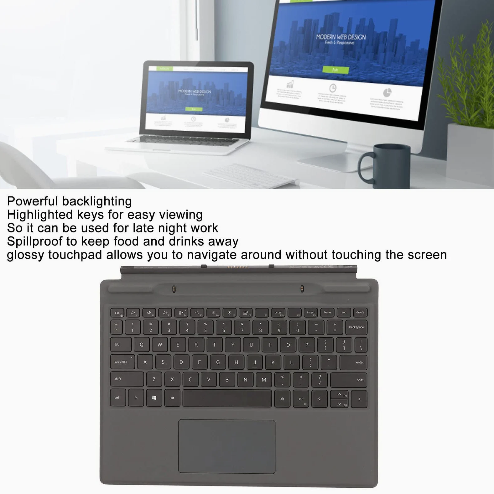 Tastiera Staccabile per Laptop con Touchpad 7320 7310 Connessione Senza Cuciture con Retroilluminazione per Laptop