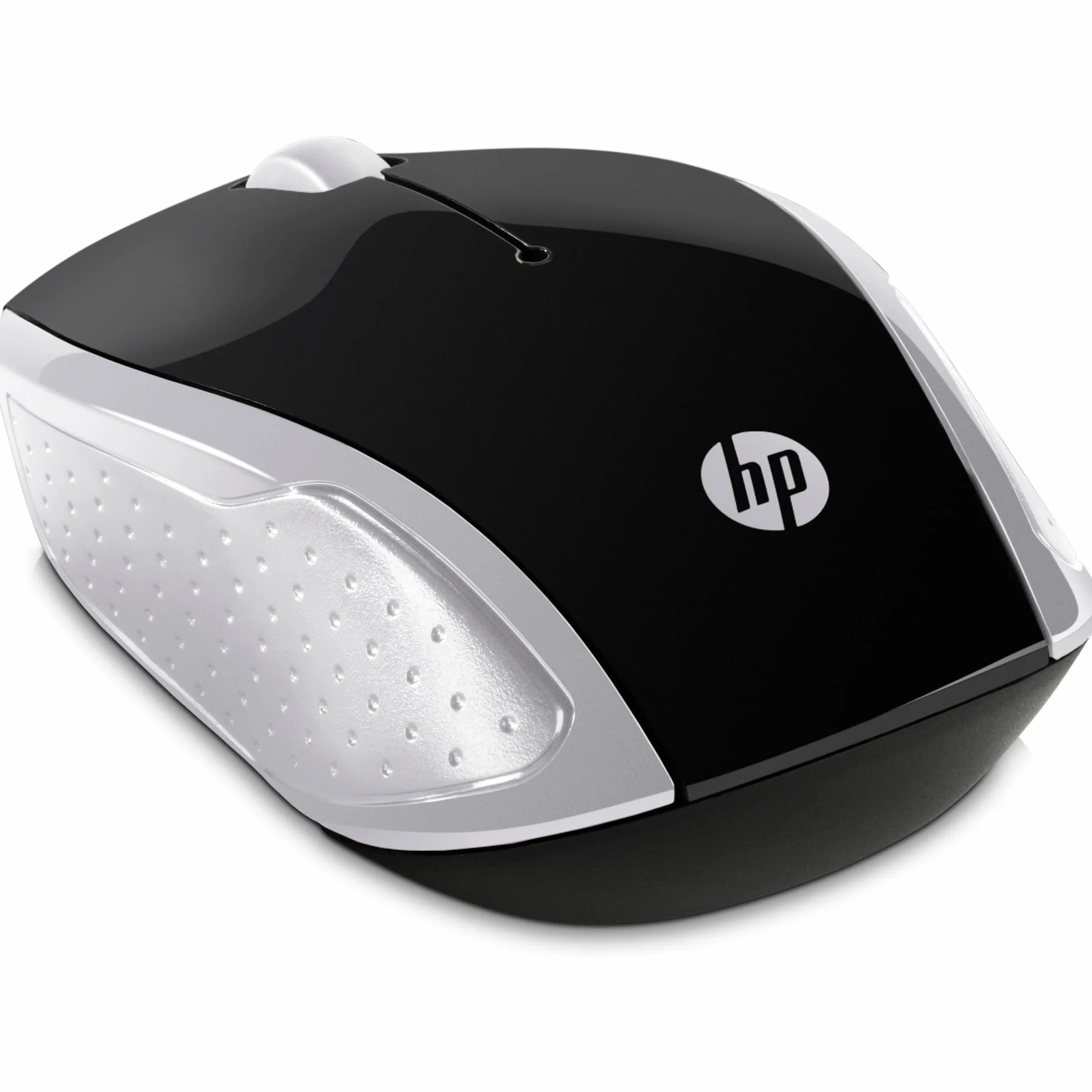 HP 200 Mouse Wireless, Tecnologia LED Rosso, Laser fino a 1000 DPI, 3 Pulsanti, Rotella Scorrimento, Ricevitore USB 2.4 GHz, Design Pratico e Confortevole, Ambidestro, Argento