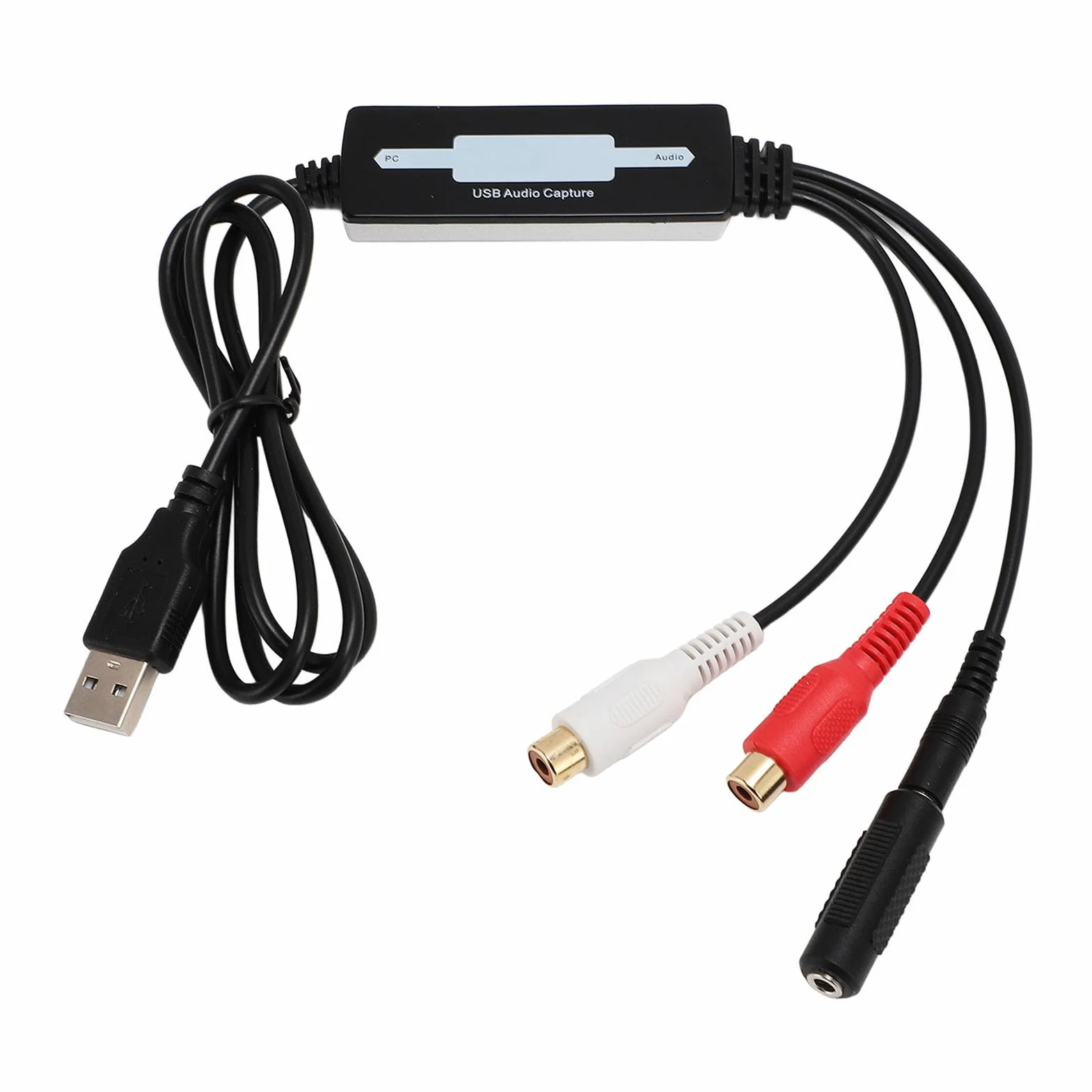 Scheda di Acquisizione Audio USB 2.0, Dispositivo di Acquisizione Audio Stereo a Doppio Canale, con Software di Editing Audio Professionale per Audacity