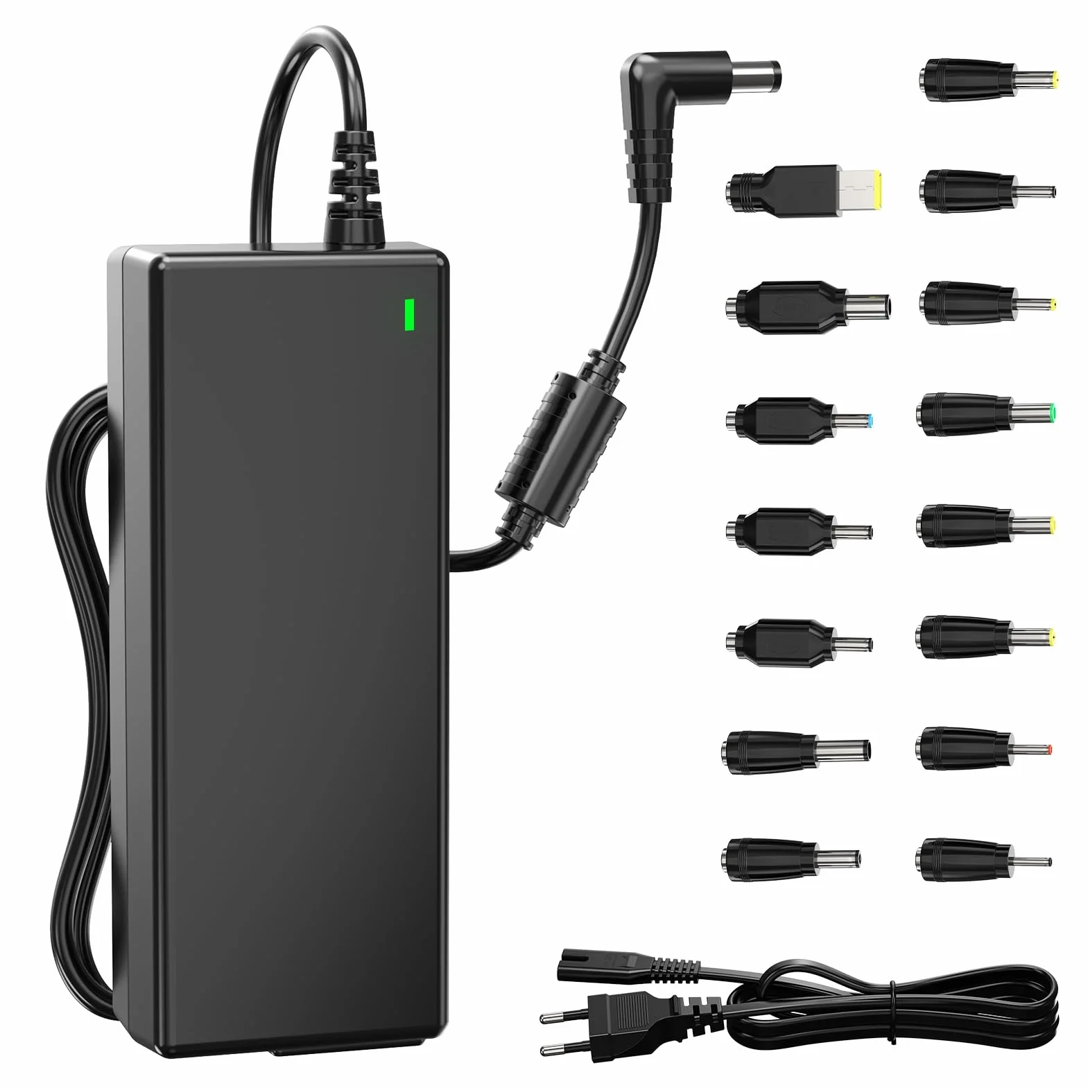 90W Caricatore Universale Notebook per PC Portatile – Compatibile con HP, ASUS, Lenovo, Dell, Acer, Toshiba, Sony, Samsung – 18.5V-20V, 4.74A Max, 15 Connettori (Senza USB-C)