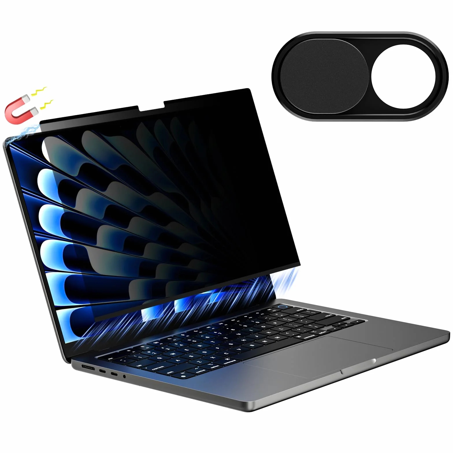 CloudValley Schermo magnetico per la privacy per Macbook Pro 16 e 16,2 pollici 2021-2025 (M1, M2, M3, M4), filtro antiriflesso opaco rimovibile e facile da installare con copertura per fotocamera