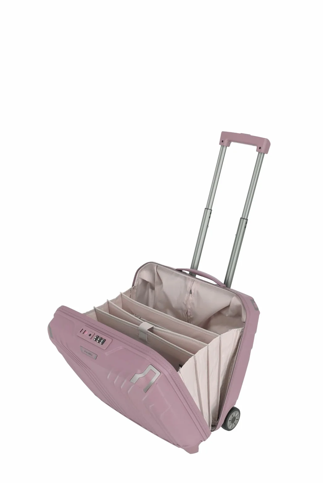 travelite 2 ruote bagaglio a mano trolley per laptop guscio rigido con fodera riciclata, ELVAA: elegante trolley business con angoli protettivi, 42 cm, 30 l