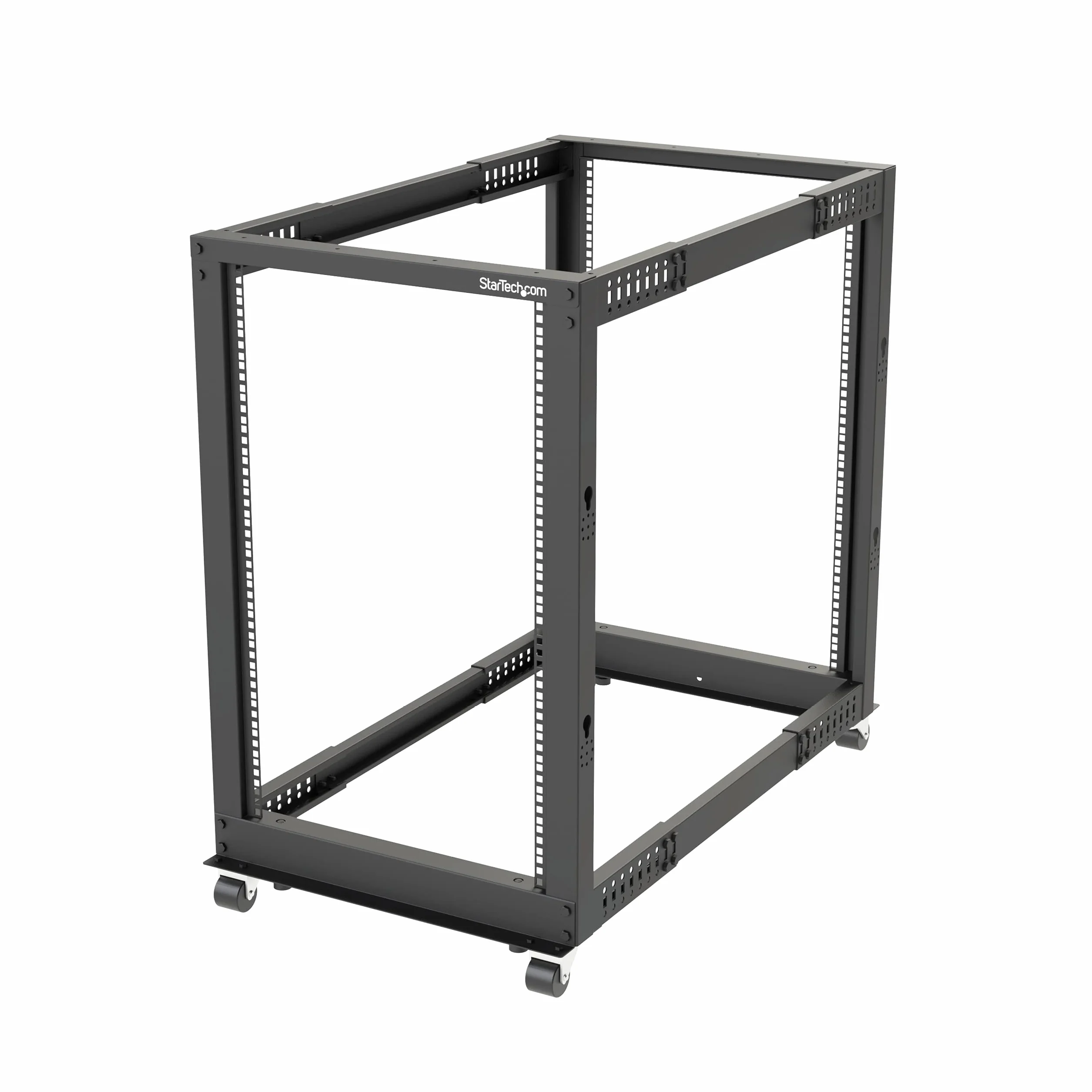StarTech.com Server Rack 18U 19" a 4 Montanti a Telaio Aperto - Armadio Rack di Rete con Ruote, Piedini di livellamento/montaggio a pavimento, Rack dati per Apparecchiature AV/Dati/IT (4POSTRACK18U)