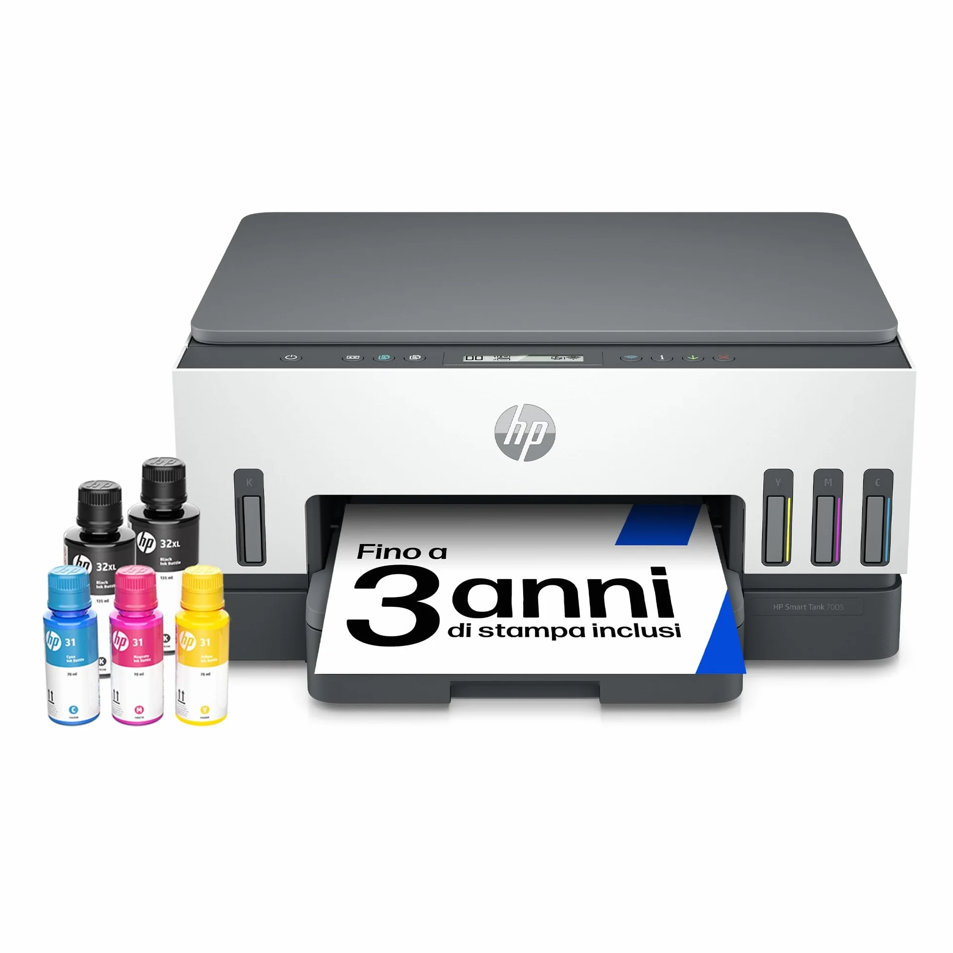HP Smart Tank Plus 7005 AiO Stampante Serbatoio Ricaricabile Multifunzione a Colori Wi-Fi Fronte e Retro Automatica Bianca