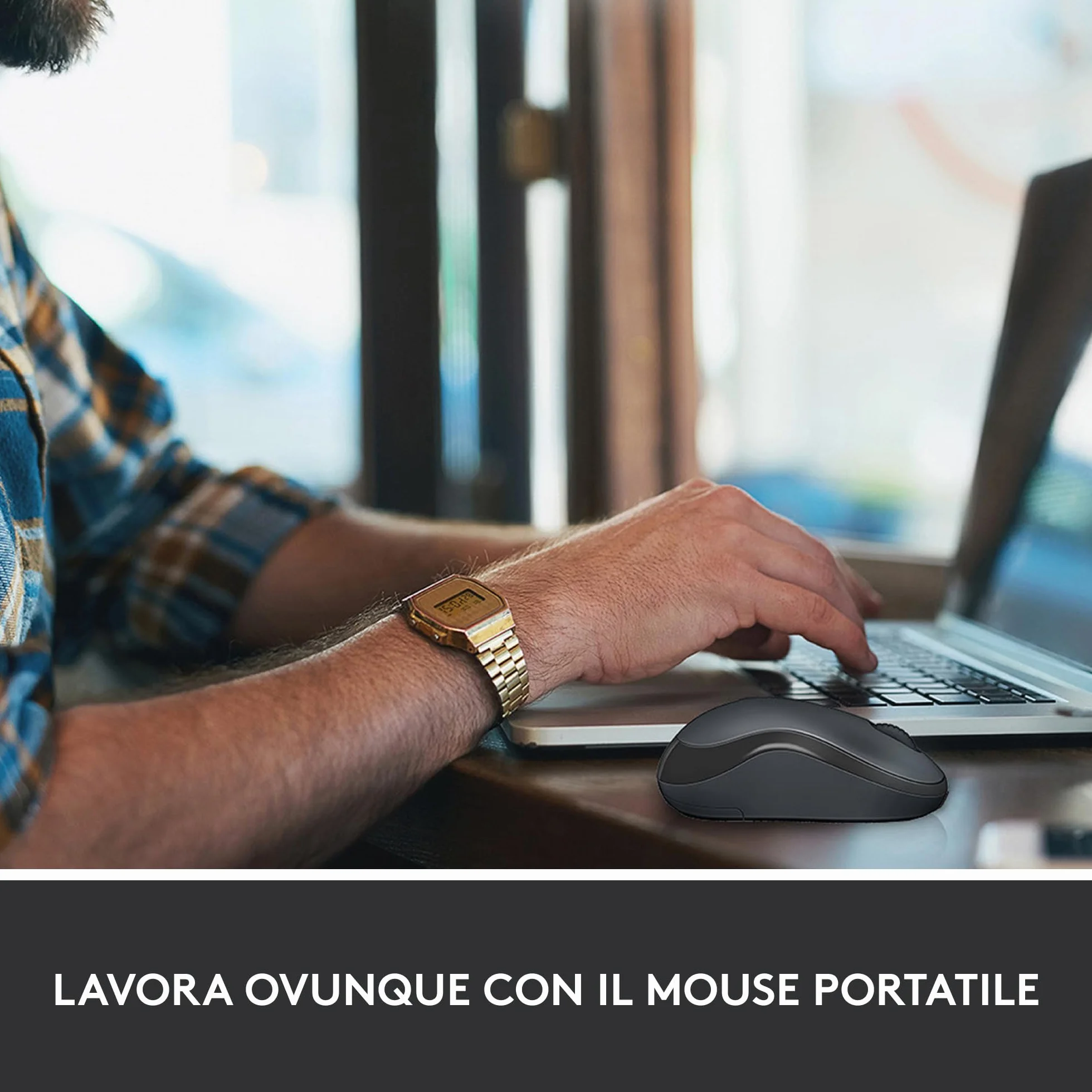 Logitech M220 SILENT Mouse Wireless, 2,4 GHz con Ricevitore USB, Tracciamento Ottico 1000 DPI, Durata Batteria di 18 Mesi, Ambidestro, Compatibile con PC, Mac, Laptop - Grigio