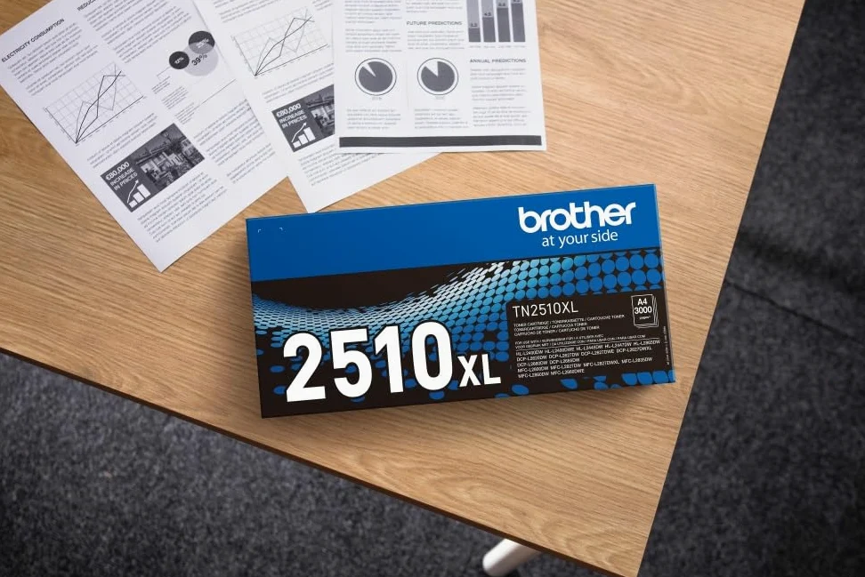 Brother TN2510XL| Toner Originale | Alta Capacità | 3000 pag| per Stampanti serie L2000, tra cui HLL2400DWE / HLL2445DW / DCPL2620DW / DCPL2660DW / DCPL2665DW / MFCL2800DW / MFCL2835DW| Colore Nero