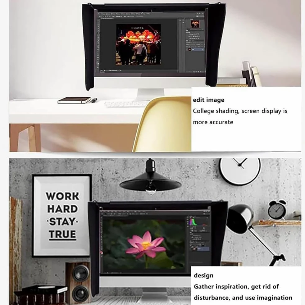 Parasole per Monitor, Parasole con Copertura su Tutti i Lati, Schermo da 27 Pollici, Parasole, paraluce Regolabile, per dell HP Viewsonic Philips Samsung Lenovo ASUS LG EIZO NEC Acer