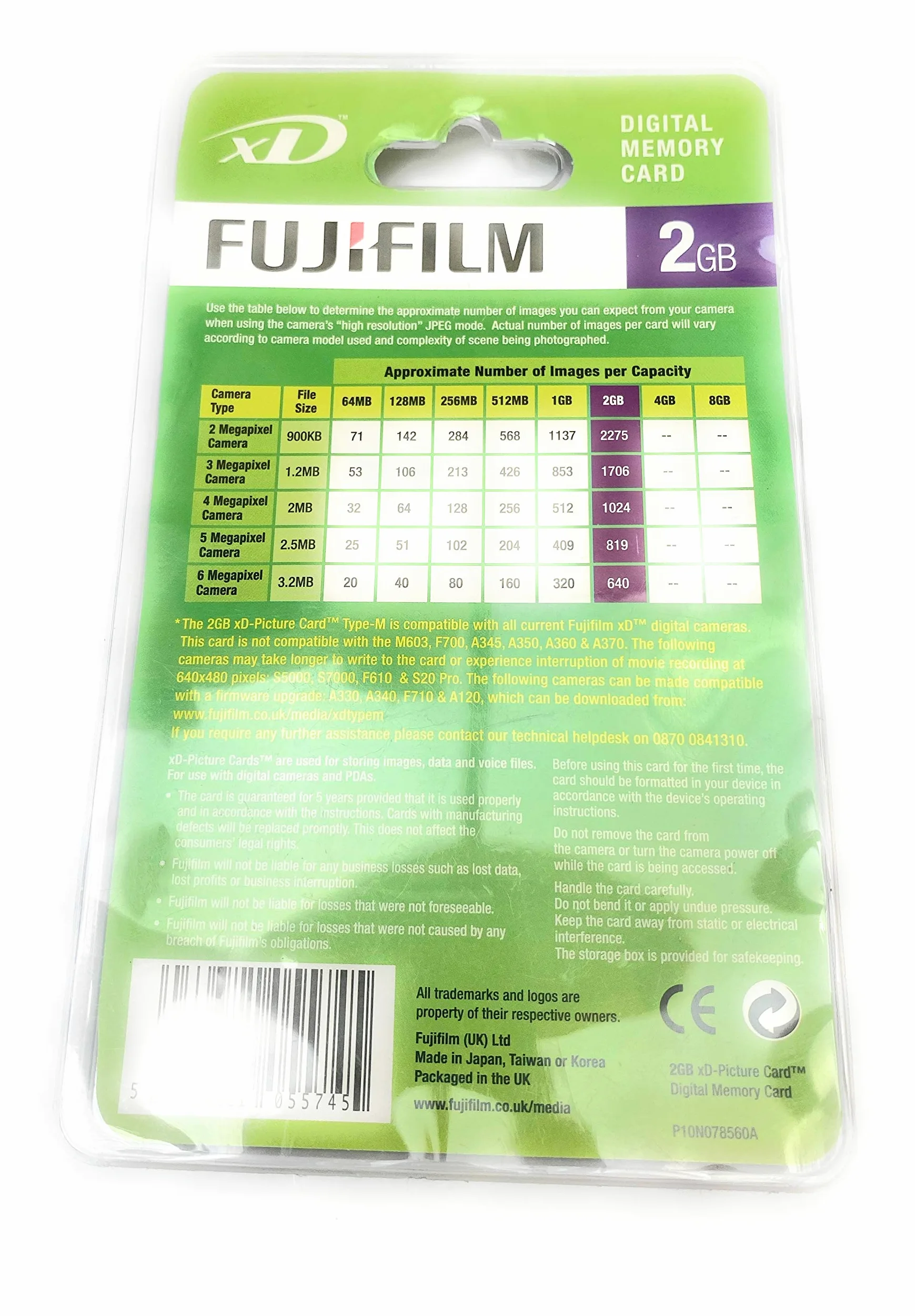 FujiFilm - Scheda di memoria flash xD Picture Card 2 GB