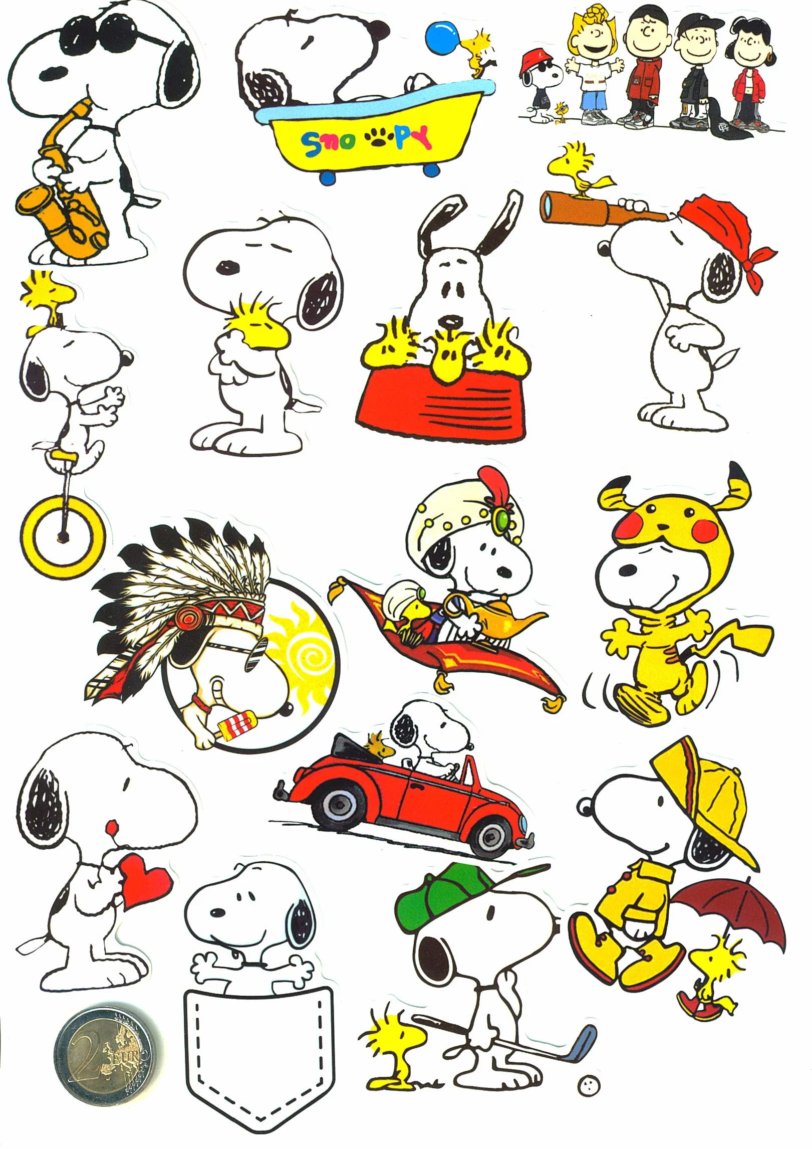 Top Adesivi ! Lotto di 20 Adesivi Snoopy - Stickers Vinili Non Volgari i Alta qualità - Fashion, Bomb, The Peanuts - Personalizzazione Computer, Laptop, Valigie, Moto, Bici, Skateboard