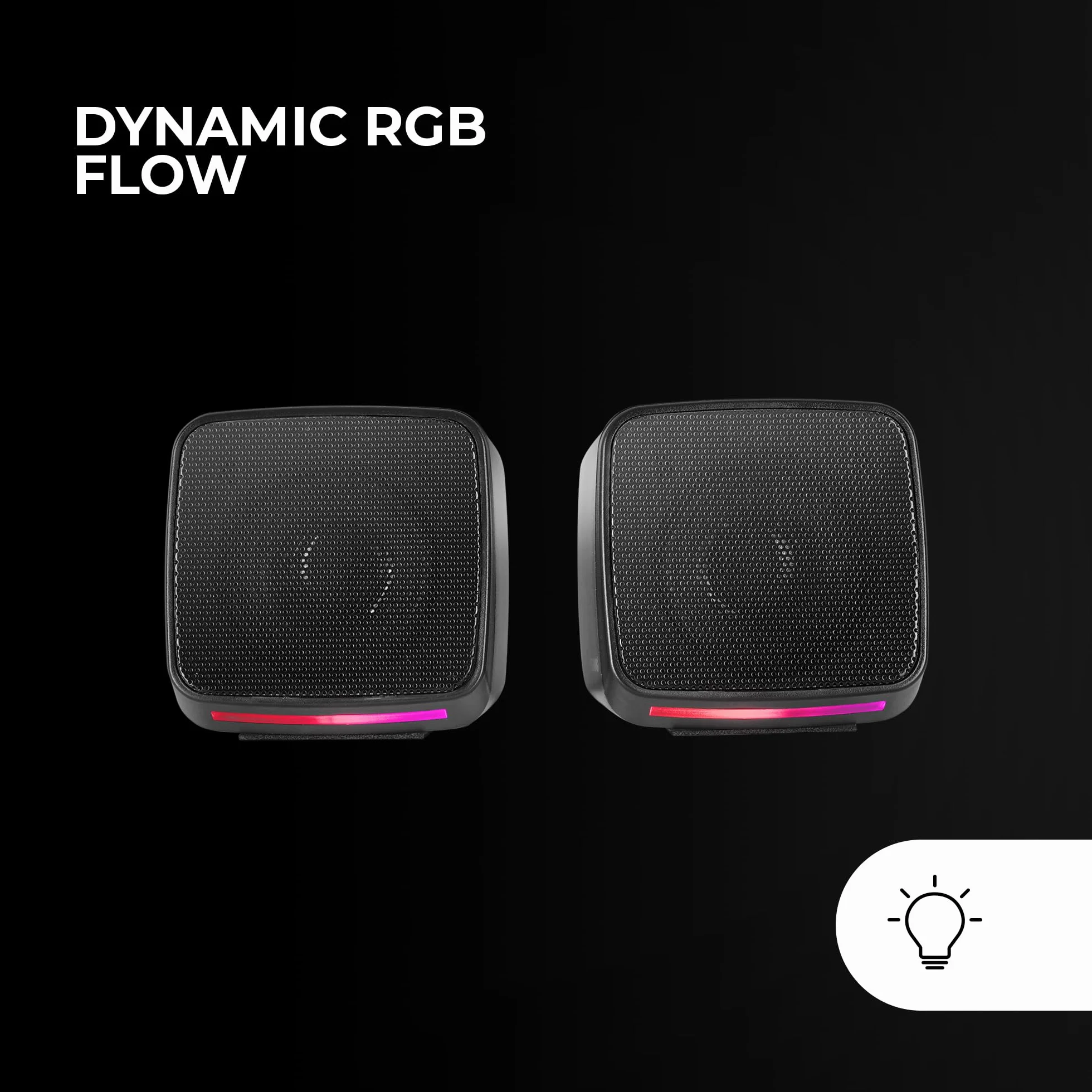 MARSGAMING MS-PRO, Altoparlanti Compatti 10W, RGB Flow Dinamica, Altoparlante PC con Controllo del Volume e Ingresso Jack 3.5mm, Altoparlanti Gaming Compatibili PC/Mac/Smartphone/Tablet, Nero
